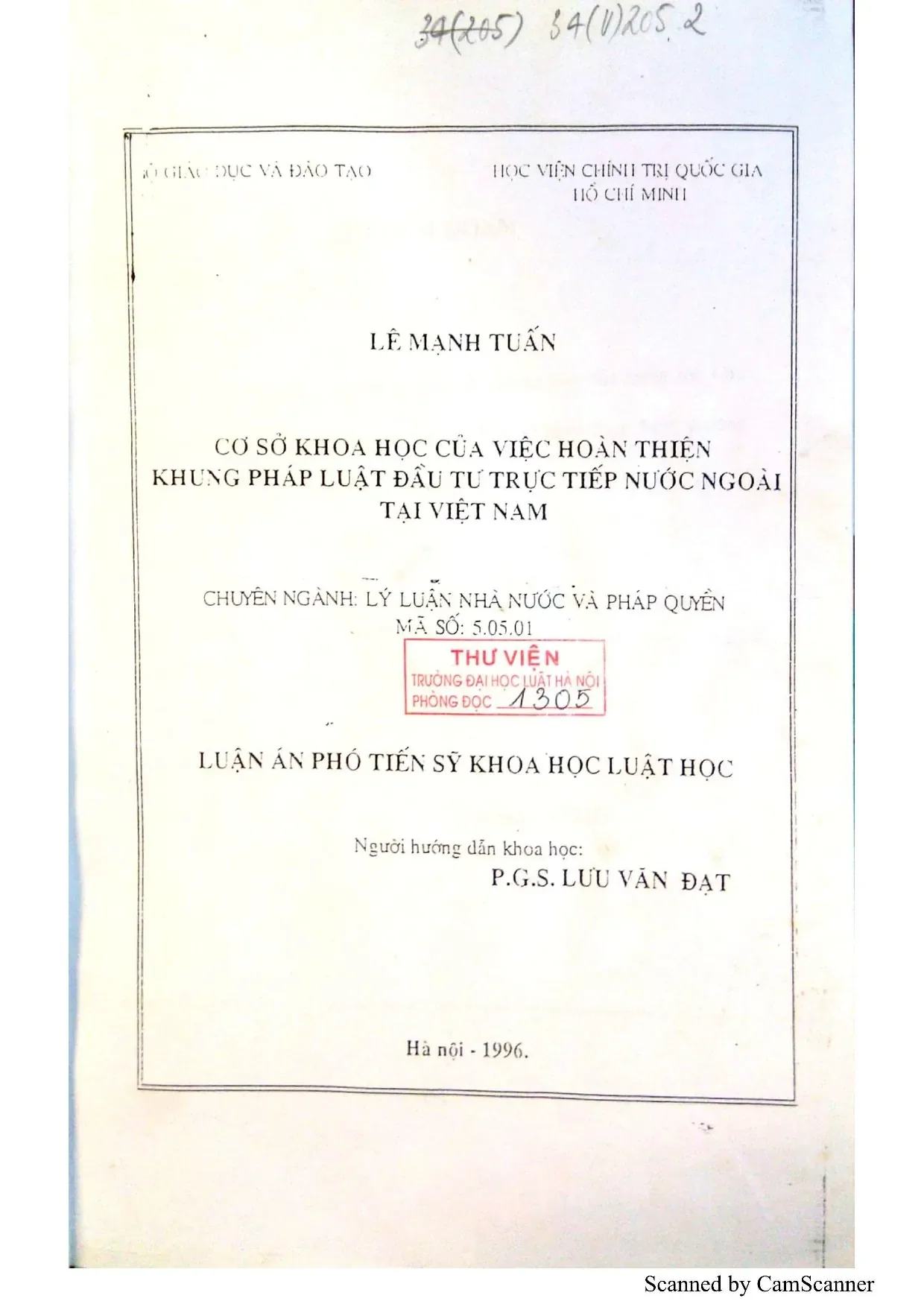Luận án phó tiến sĩ khoa học luật học cơ sở khoa học của việ