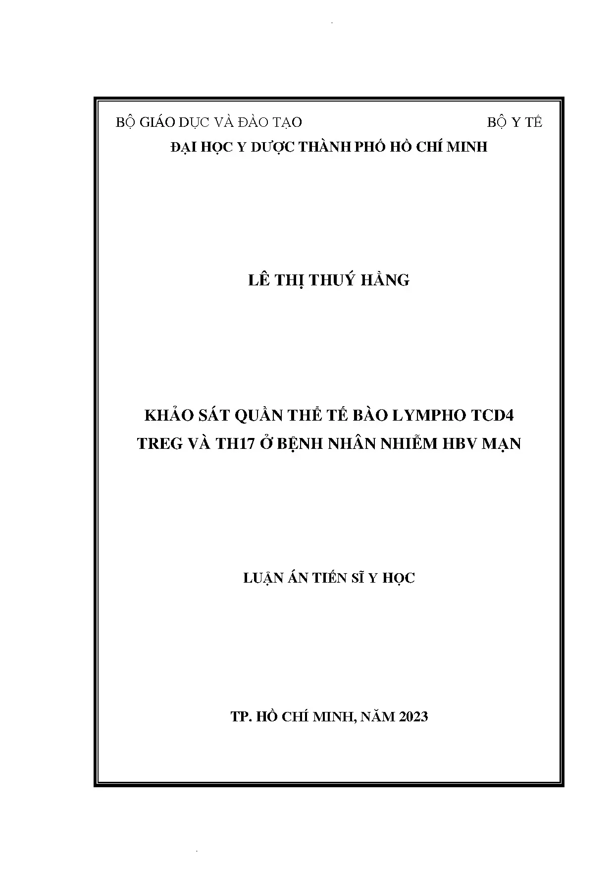 Khảo sát quần thể TCD4 Treg và Th17 ở bệnh nhân HBV mạn