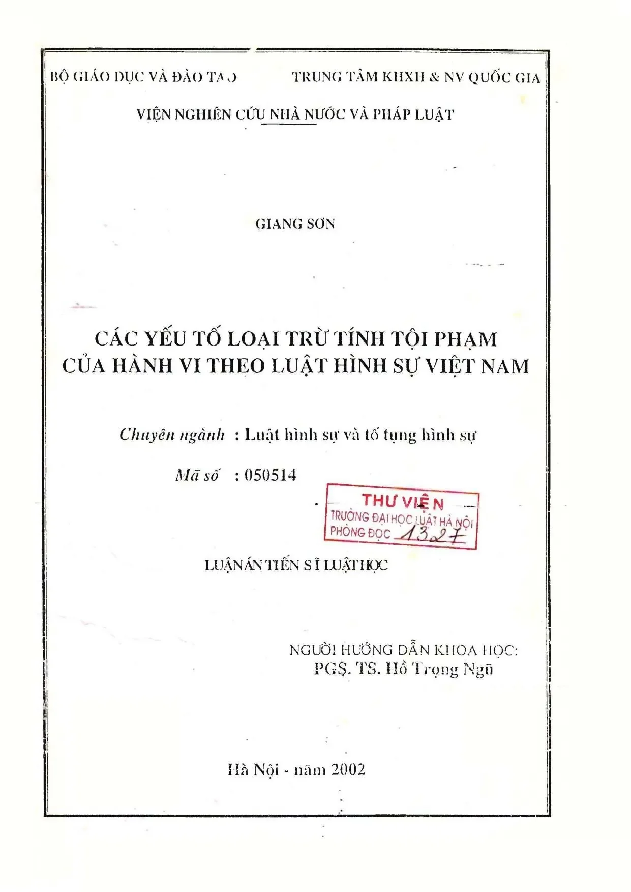 Yếu tố loại trừ tính tội phạm theo luật hình sự VN