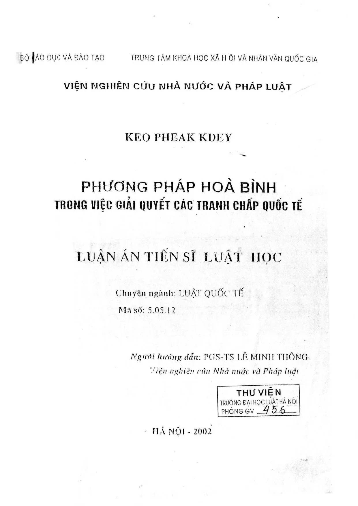 Luật học: Phương pháp hòa bình trong giải quyết tranh chấp quốc tế
