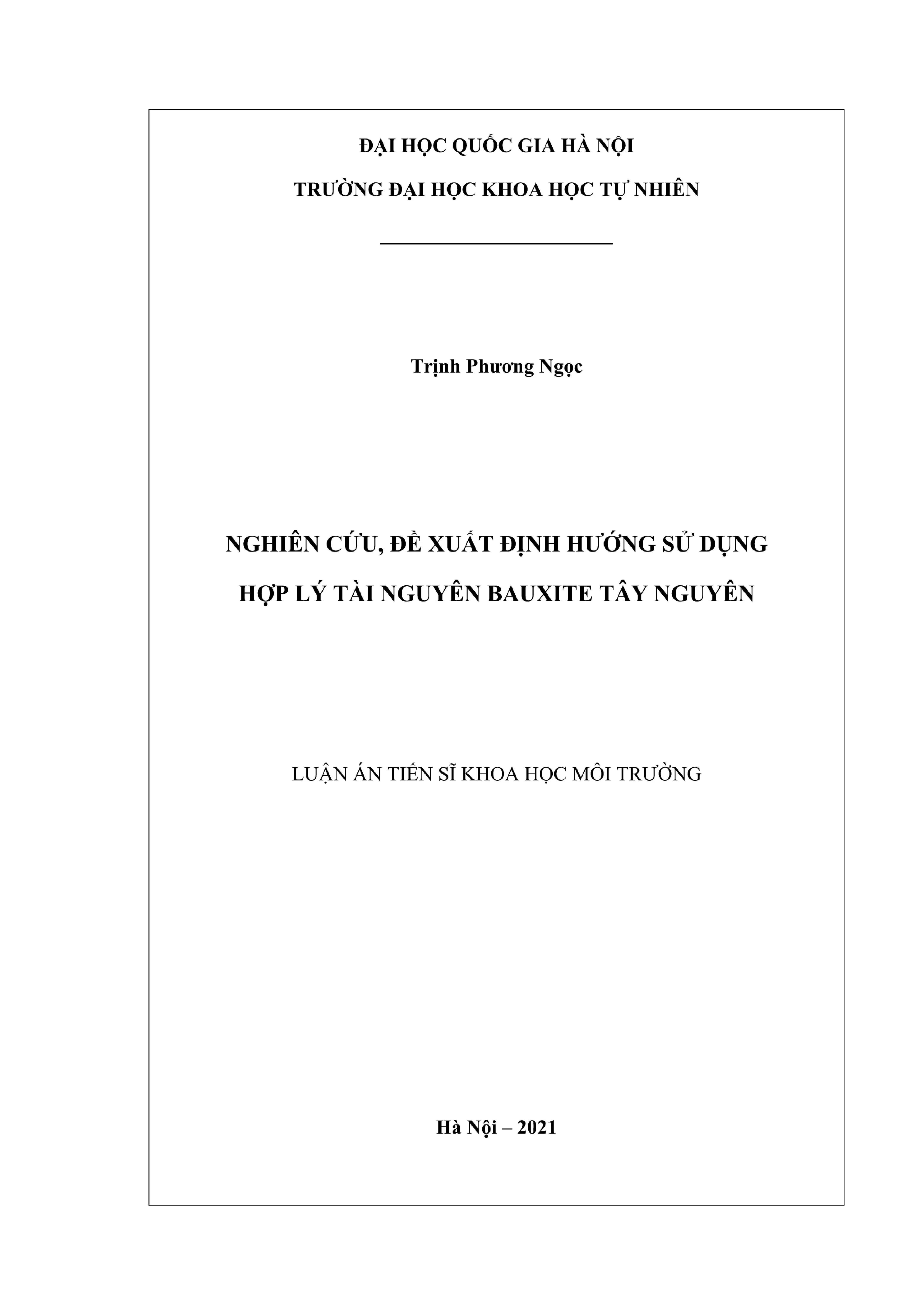 Sử dụng Bauxite Tây Nguyên: Định hướng hợp lý và môi trường