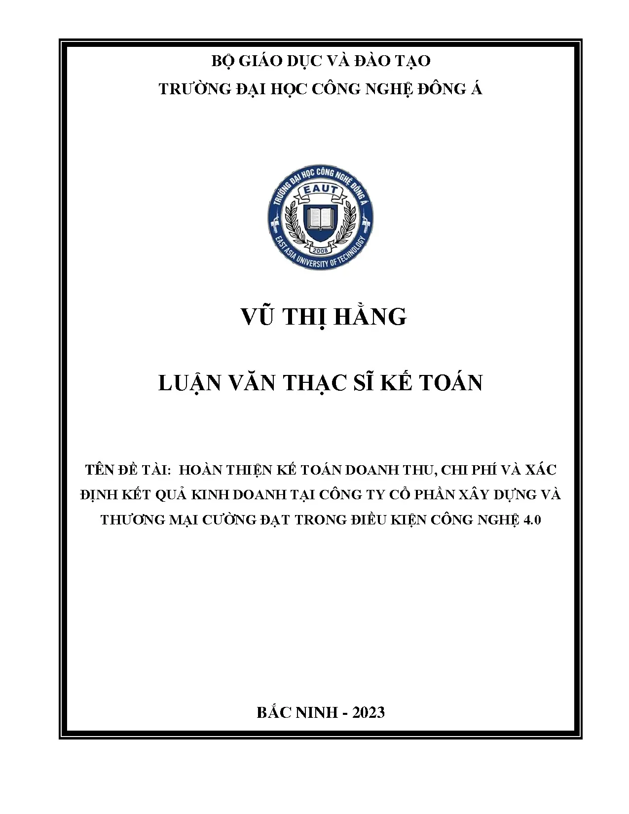 Hoàn thiện kế toán doanh thu, chi phí, xác định kết quả kinh doanh