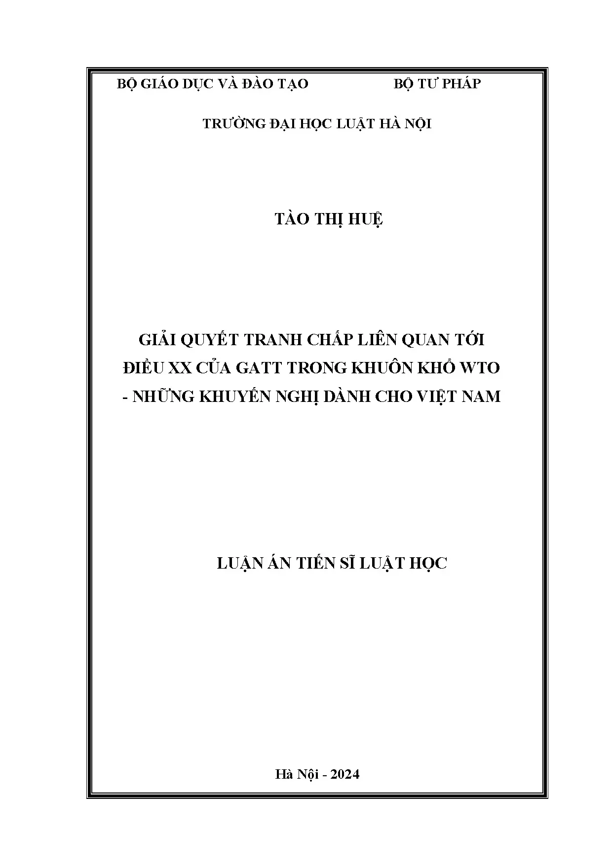 Giải quyết tranh chấp Điều XX GATT WTO: Khuyến nghị Việt Nam