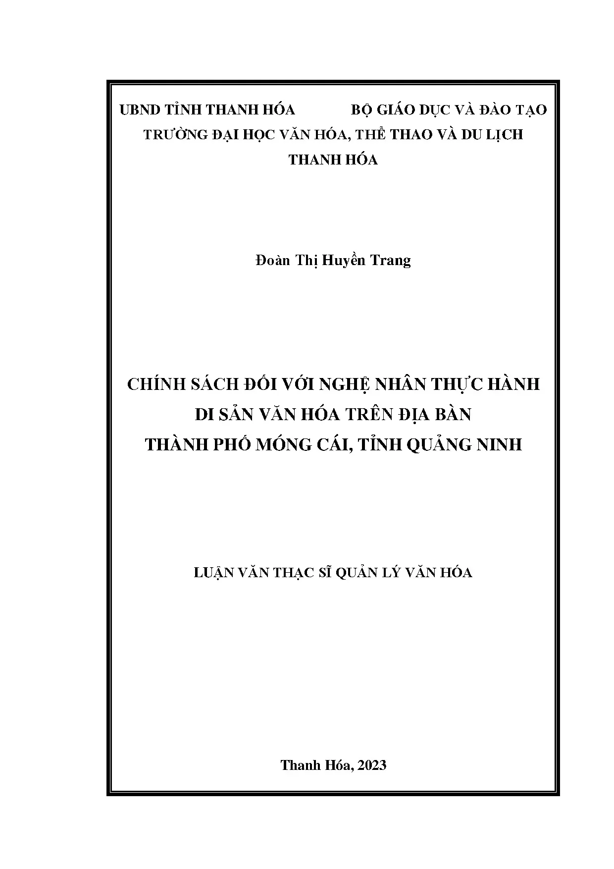 Chính sách đối với nghệ nhân di sản văn hóa Móng Cái Quảng Ninh
