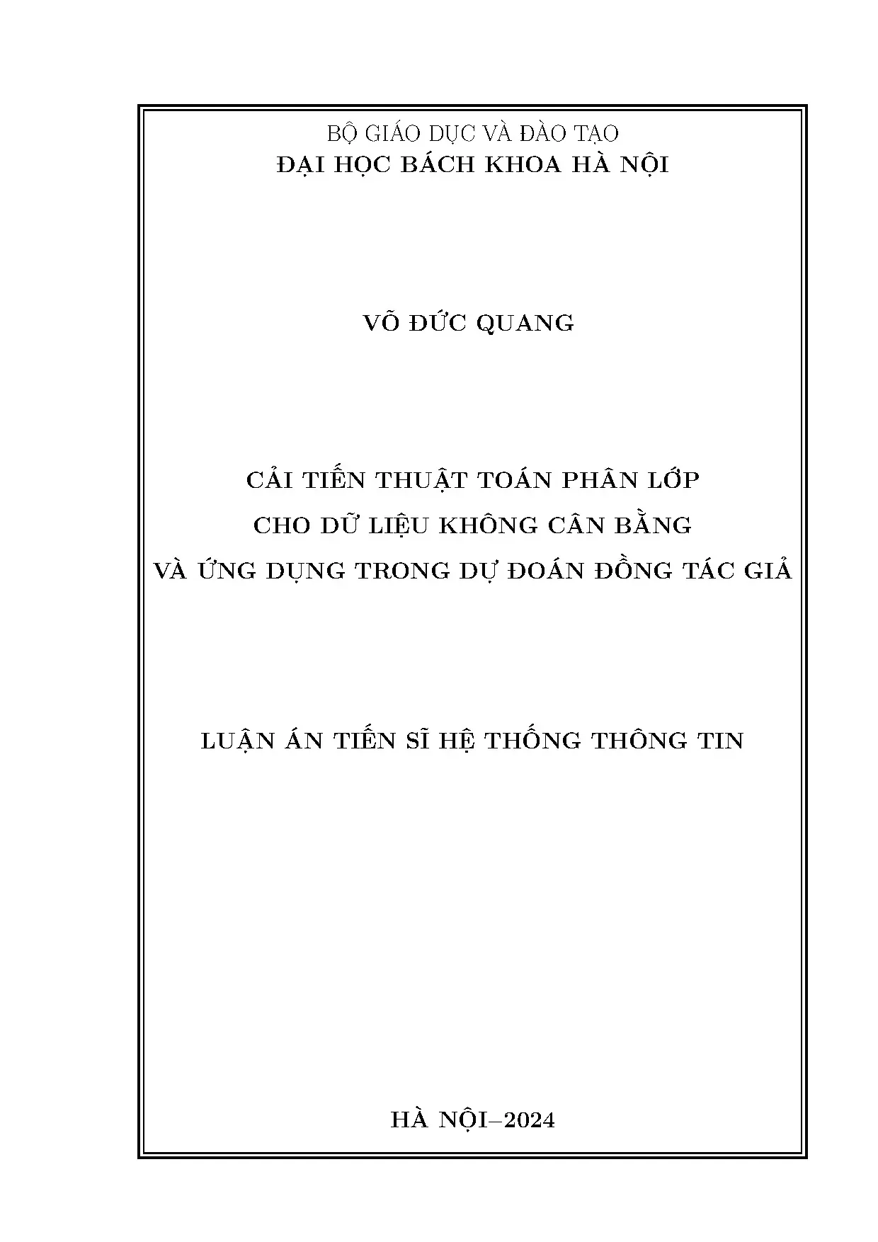 Thuật toán phân lớp dữ liệu không cân bằng & dự đoán đồng tác giả