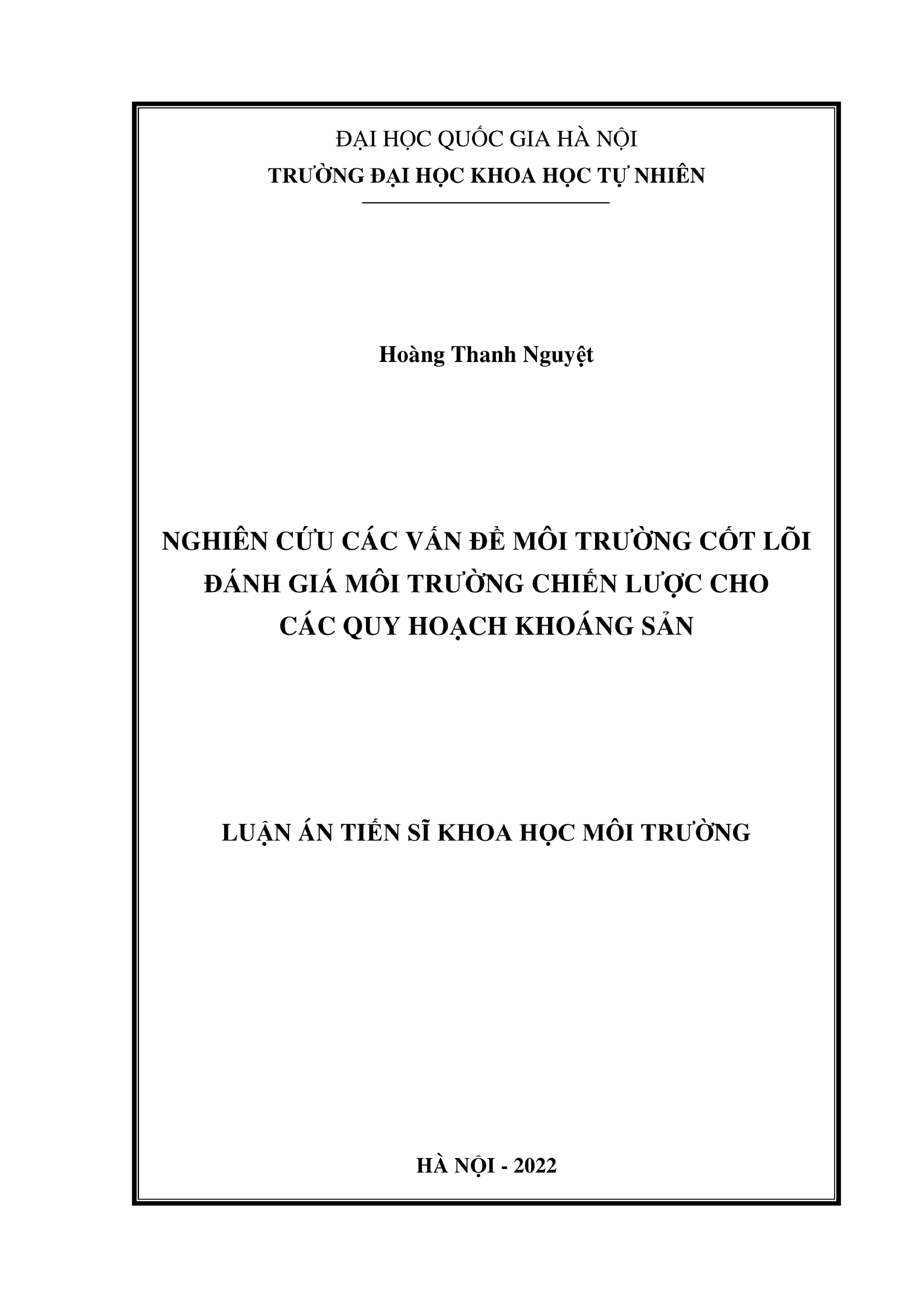 ĐMC quy hoạch khoáng sản: Vấn đề môi trường cốt lõi
