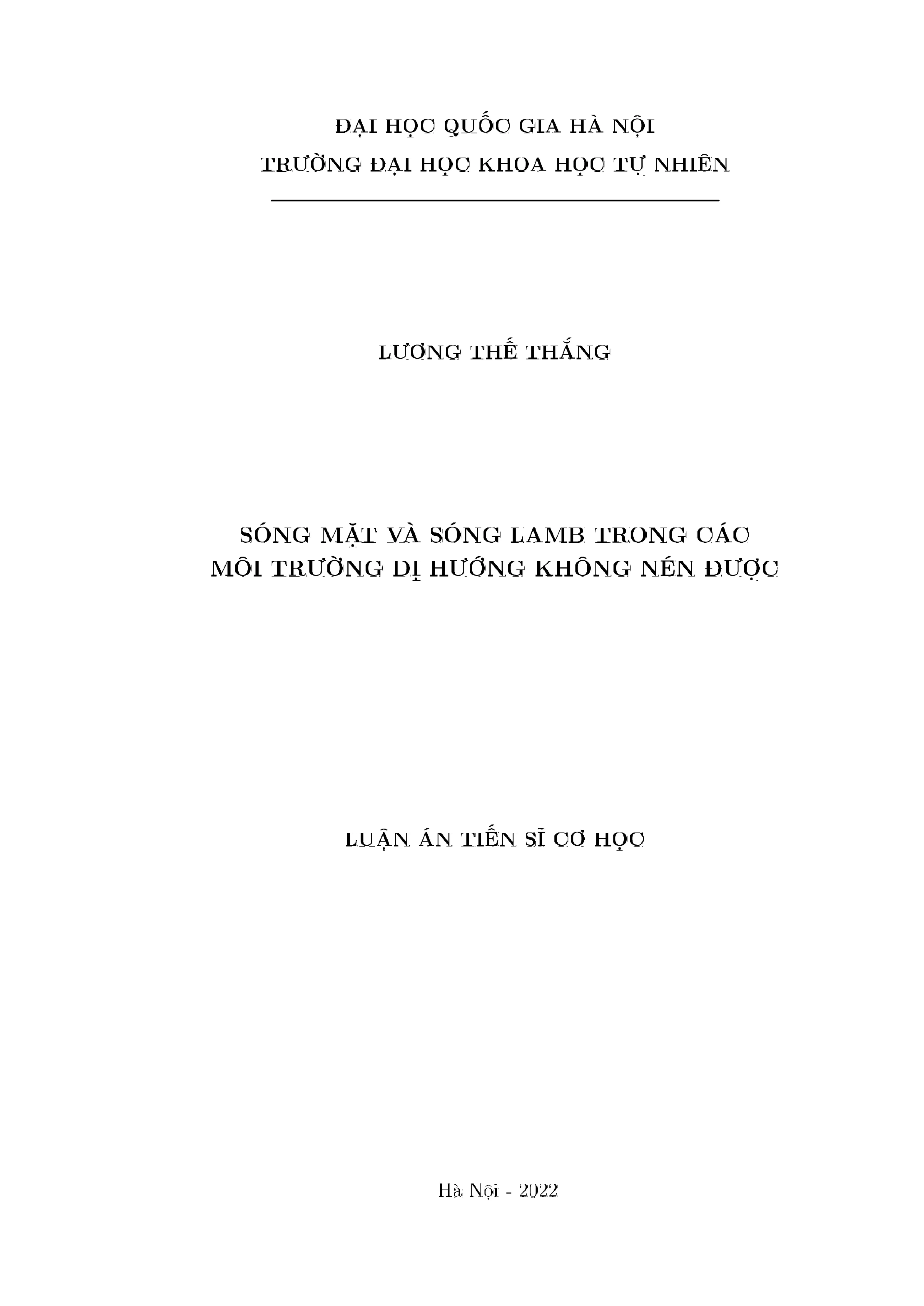 Sóng mặt và sóng Lamb trong môi trường dị hướng không nén