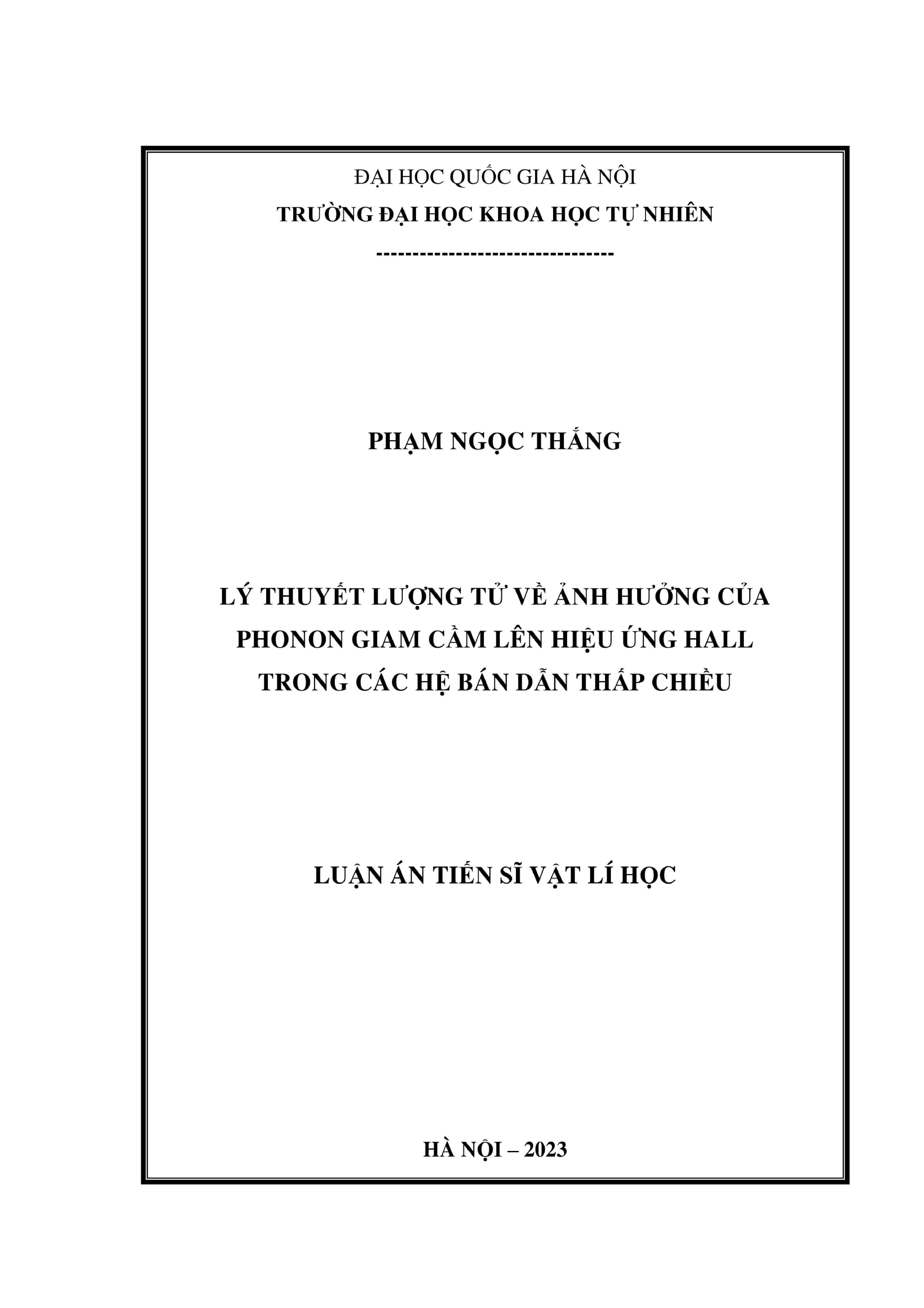 Ảnh hưởng phonon giam cầm đến hiệu ứng Hall bán dẫn thấp chiều