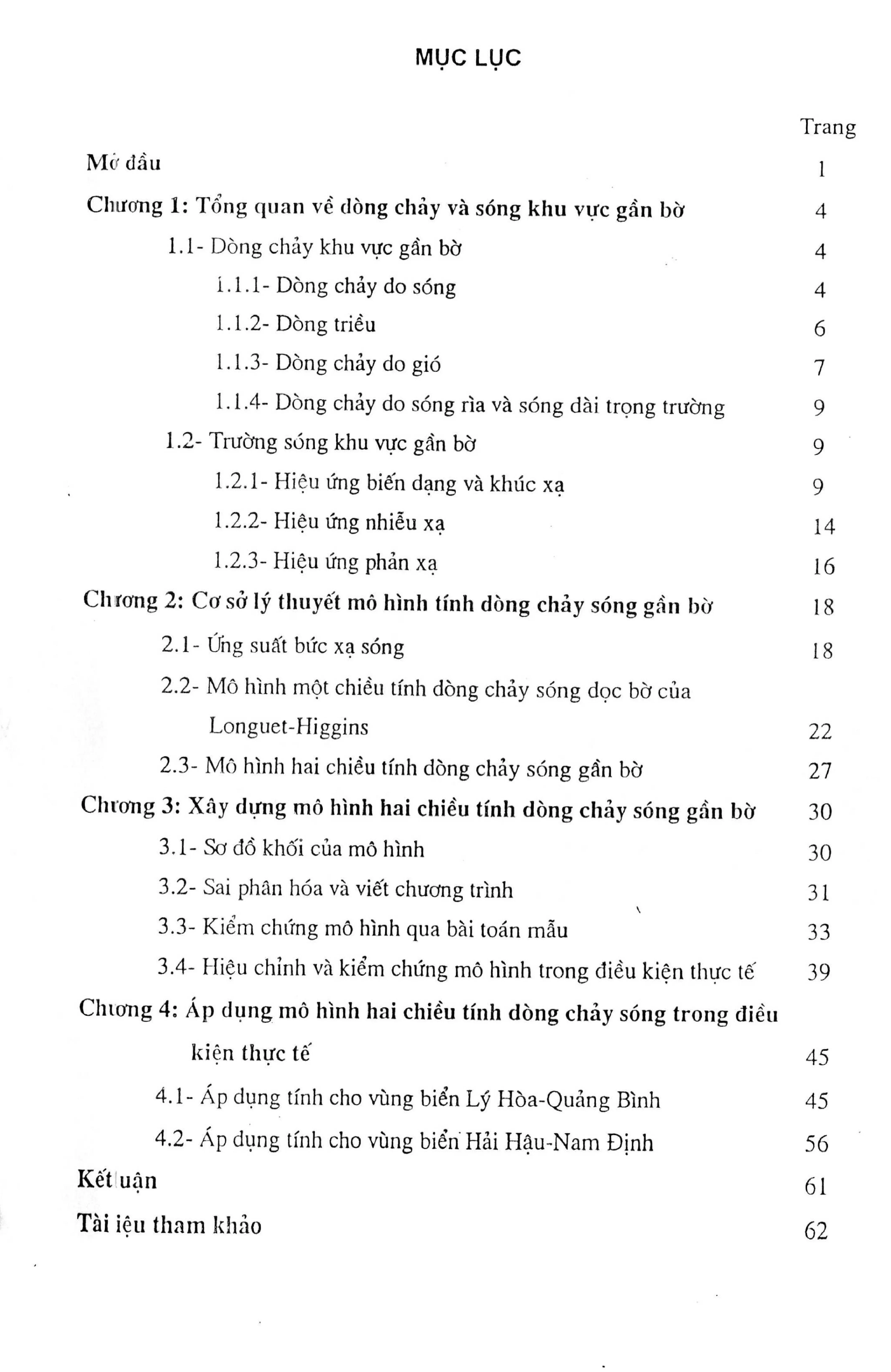 Luận án tiến sĩ cơ học mô hình hai chiều tính dòng chảy do s