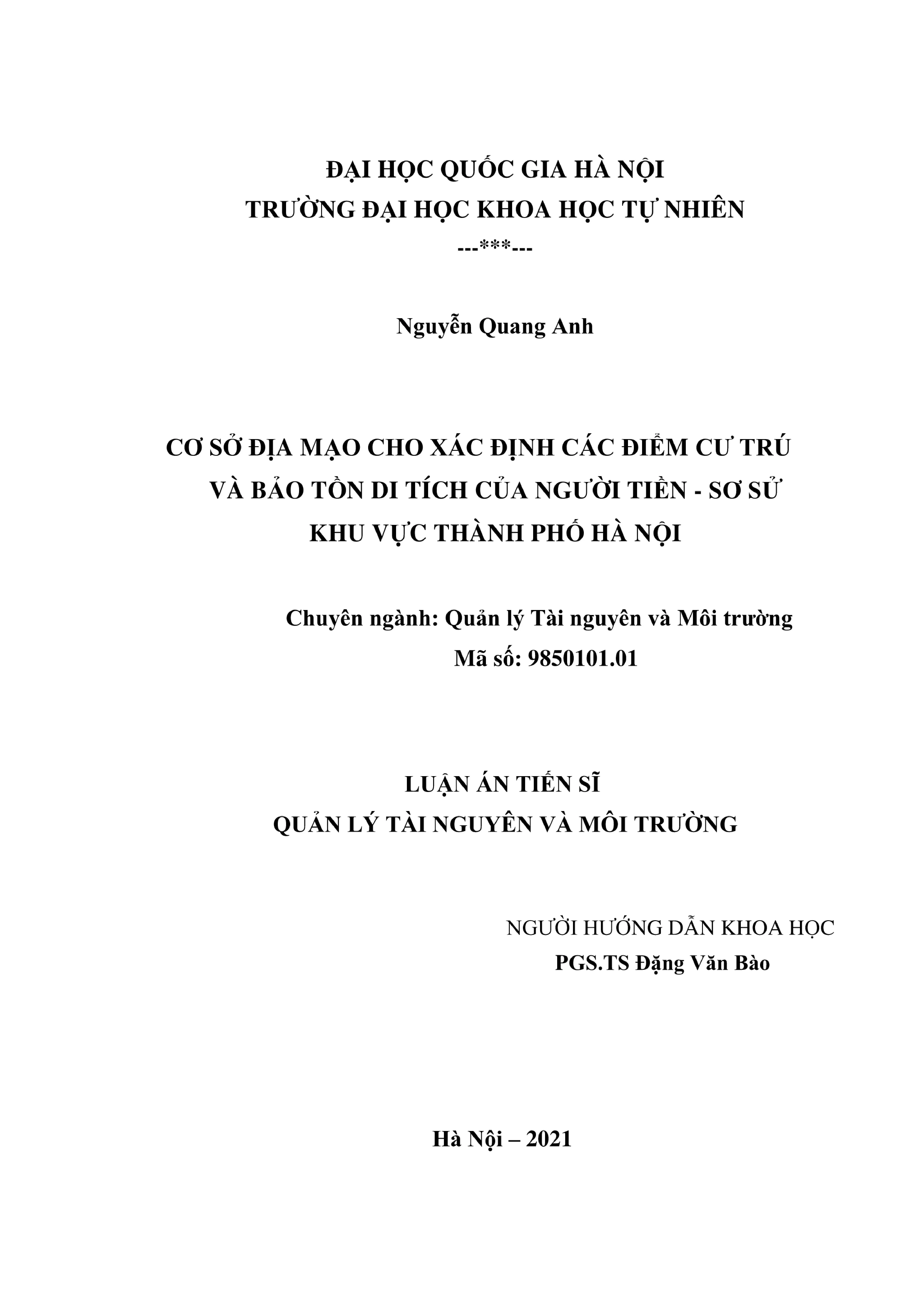 Địa mạo: Cư trú, bảo tồn di tích tiền sơ sử tại Hà Nội