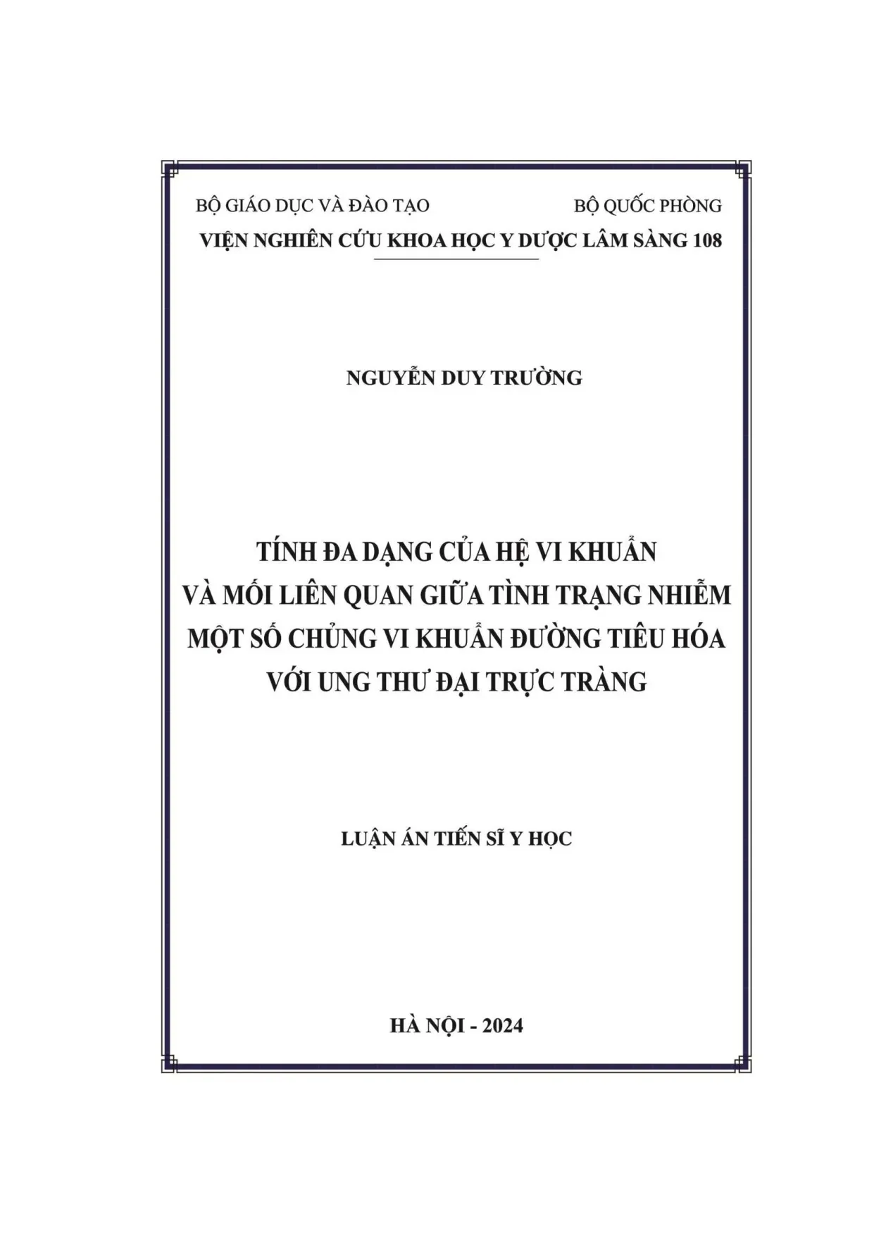 Vi khuẩn đường tiêu hóa và ung thư đại trực tràng: Mối liên quan
