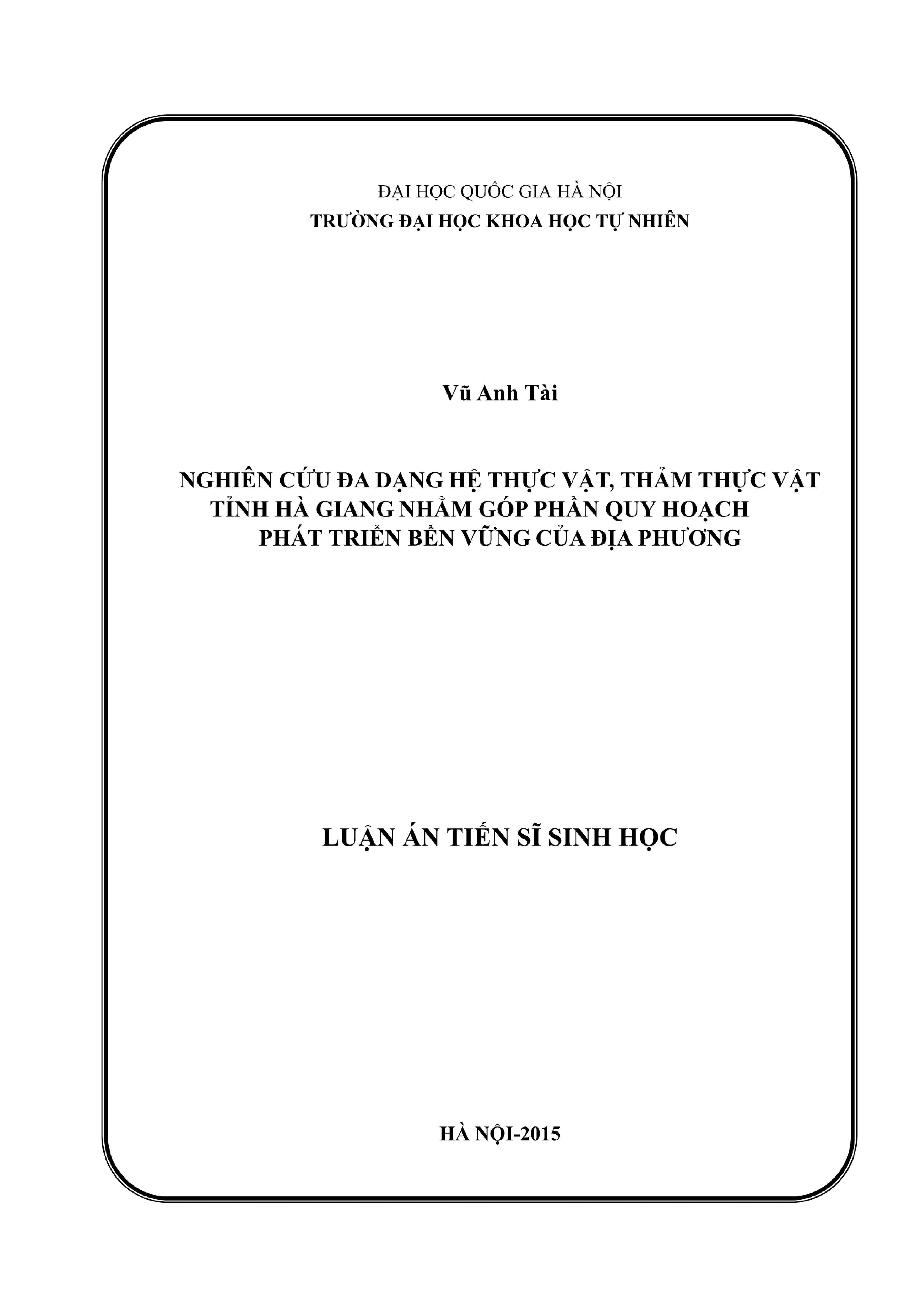 Nghiên cứu đa dạng thực vật, thảm thực vật Hà Giang bền vững