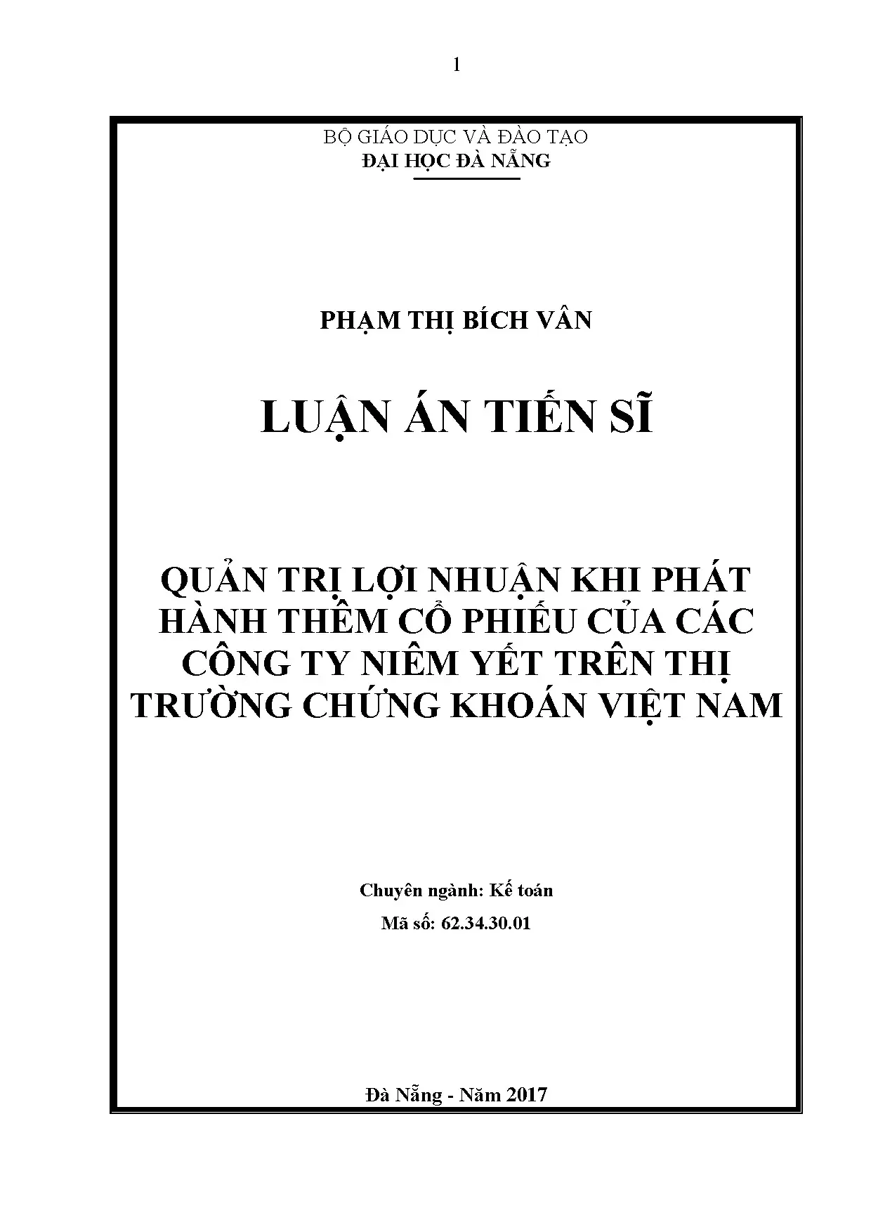 Quản trị lợi nhuận phát hành thêm cổ phiếu niêm yết Việt Nam
