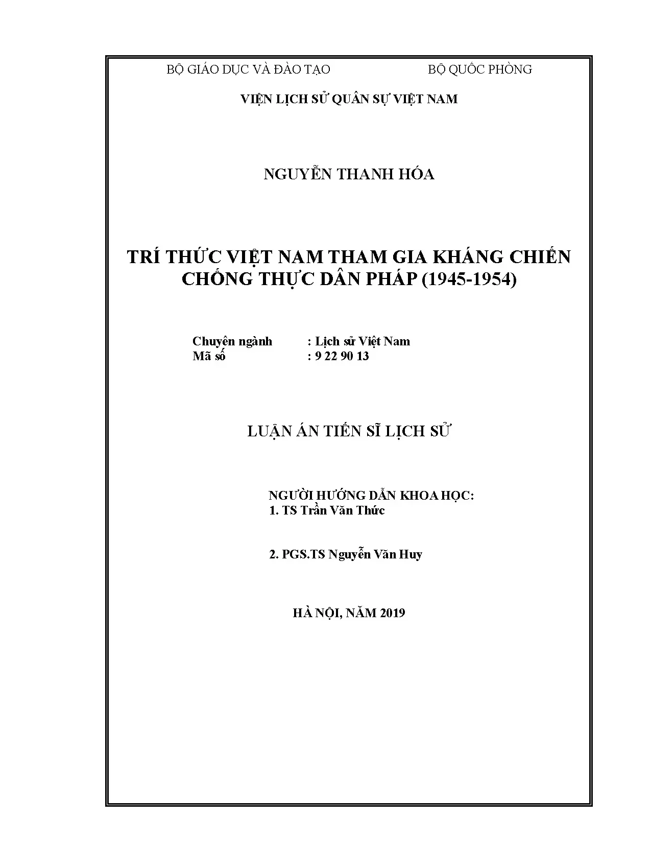 Trí thức Việt Nam trong kháng chiến chống Pháp 1945-1954