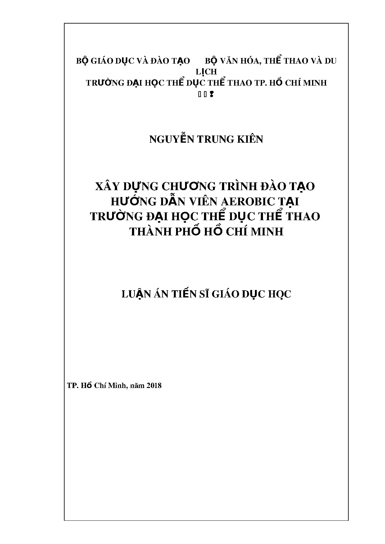 Chương trình đào tạo HLV Aerobic tại ĐH TDTT TP.HCM