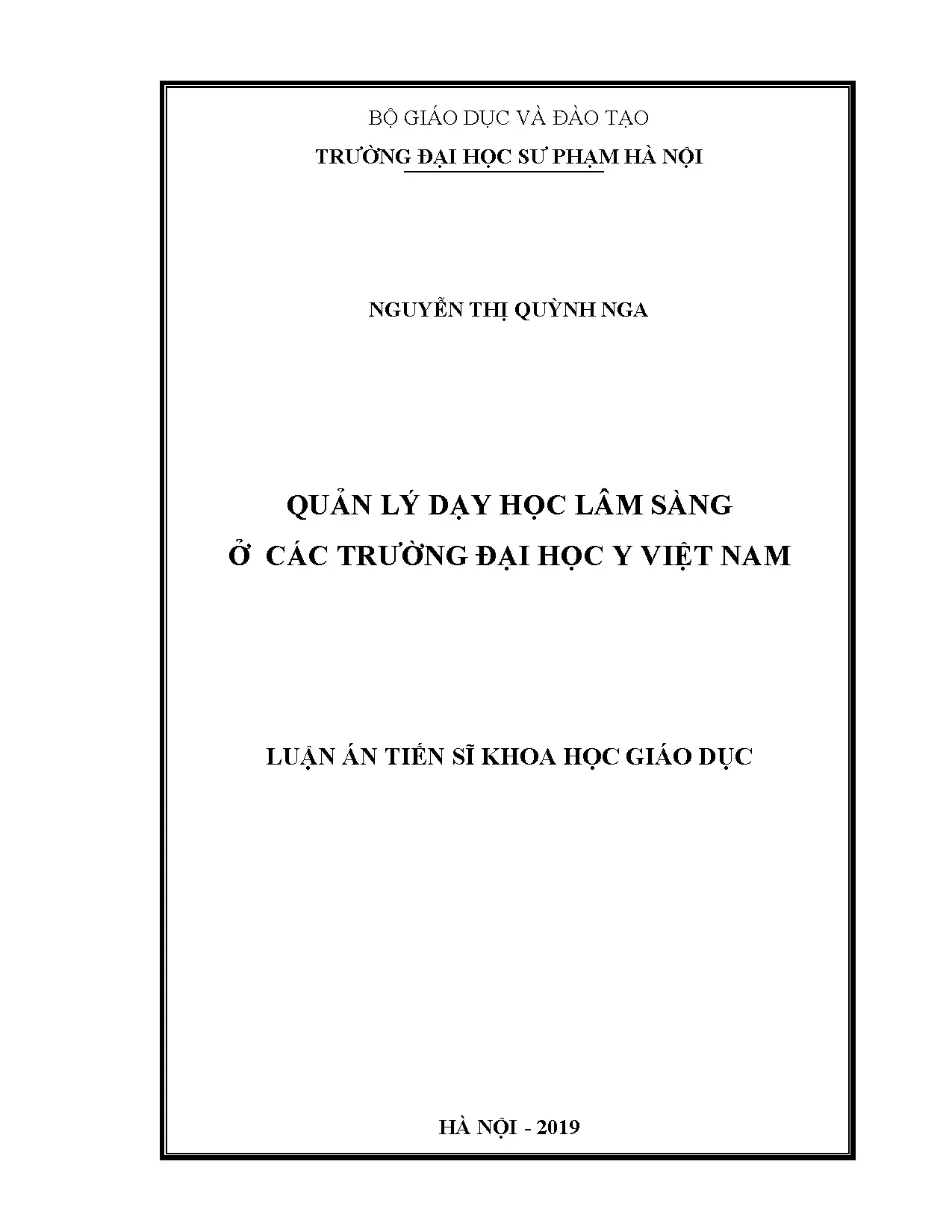 Quản lý dạy học lâm sàng tại trường đại học y Việt Nam