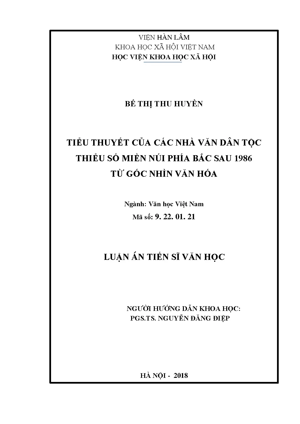 Tiểu thuyết của nhà văn dân tộc thiểu số miền núi phía Bắc sau 1986