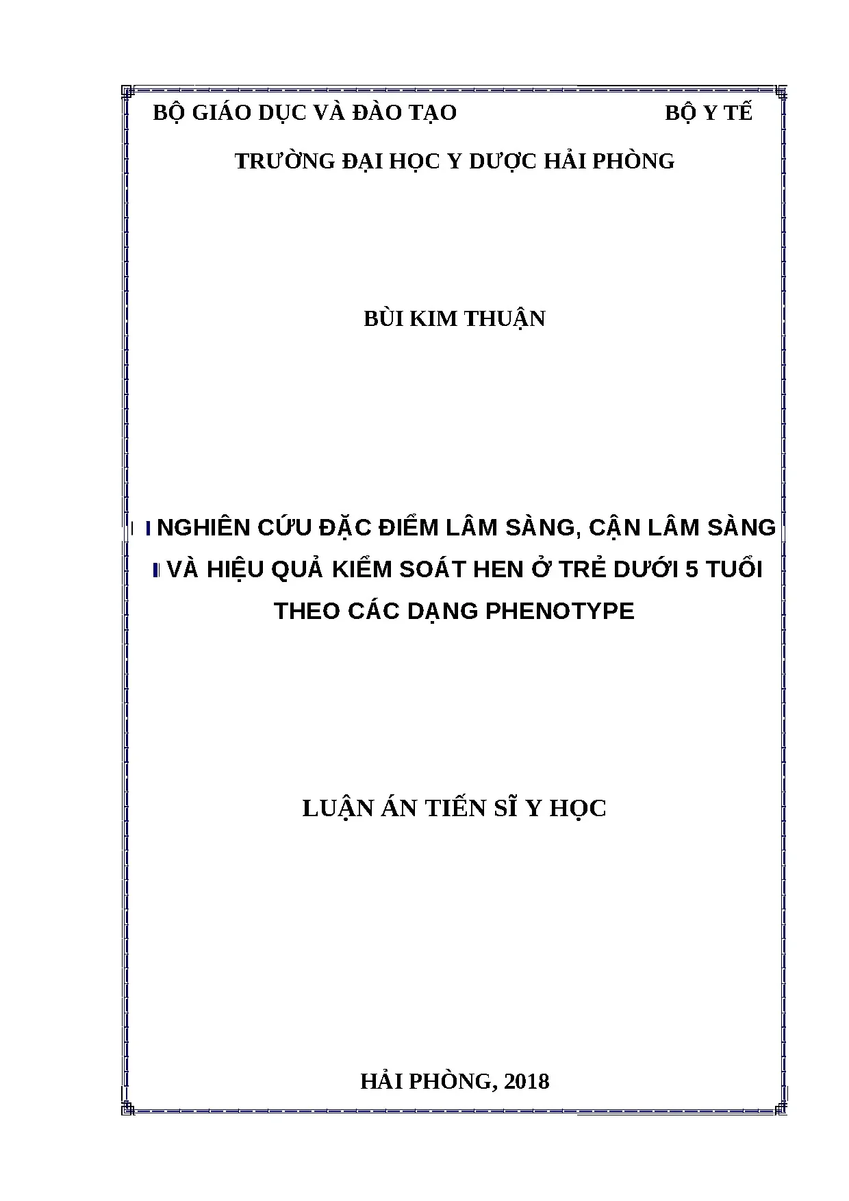 Đặc điểm hen trẻ dưới 5 tuổi và hiệu quả kiểm soát