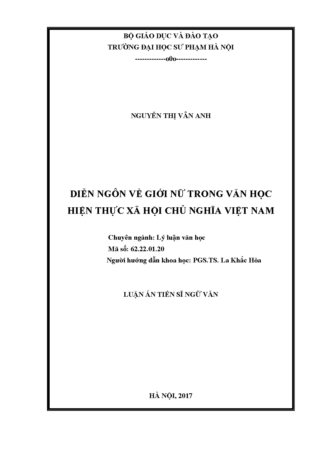 Diễn ngôn giới nữ văn học hiện thực XHCN Việt Nam