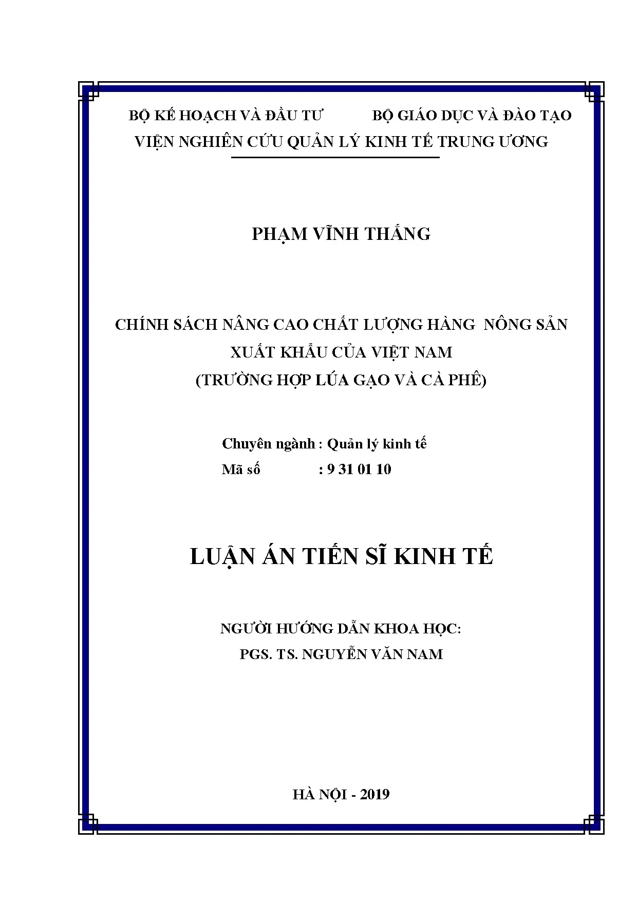 Chính sách nâng cao chất lượng nông sản xuất khẩu