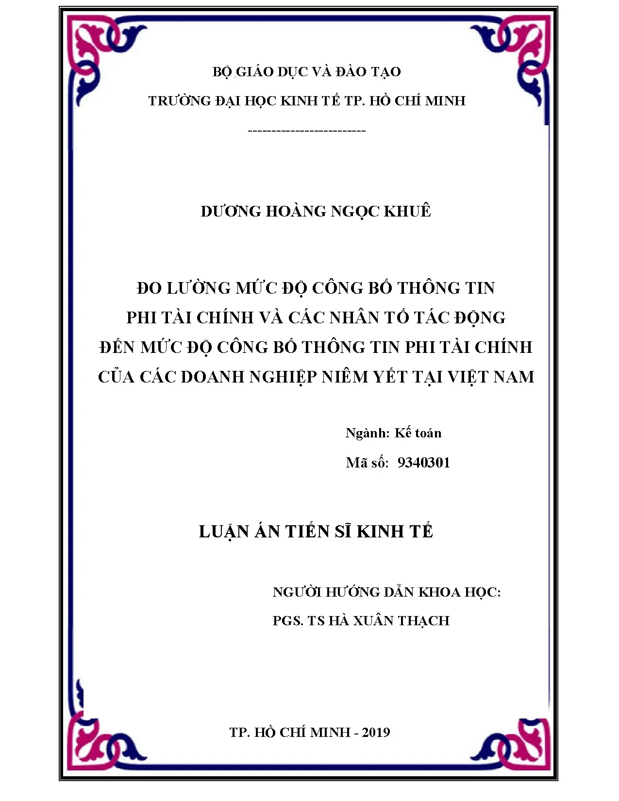 Đo lường mức độ công bố thông tin phi tài chính tại Việt Nam