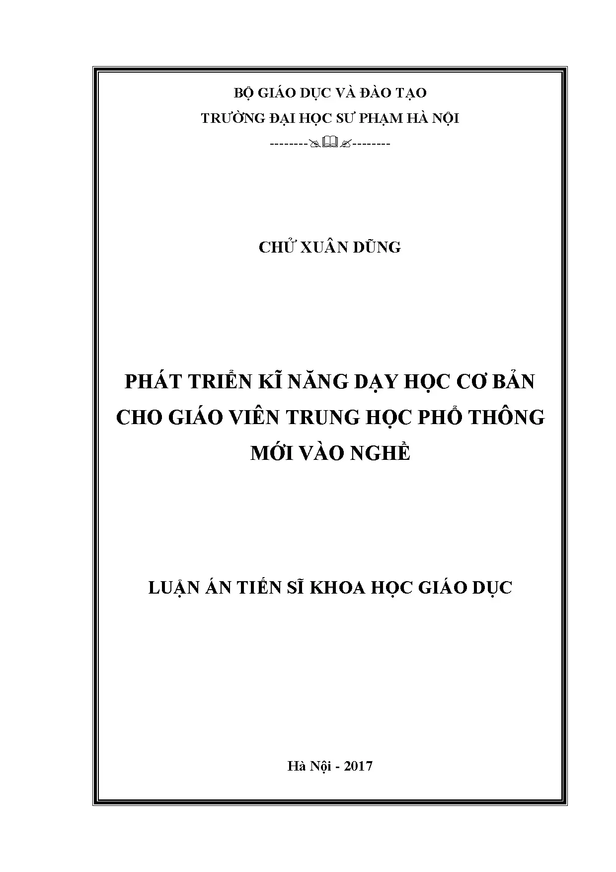 Phát triển kĩ năng dạy học cơ bản cho giáo viên THPT mới vào nghề