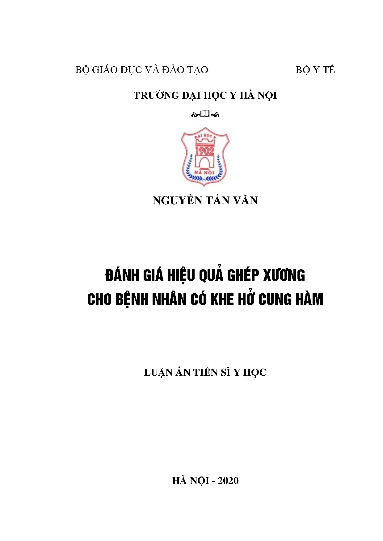 Ghép xương khe hở cung hàm trên: Luận án Tiến sĩ Y học