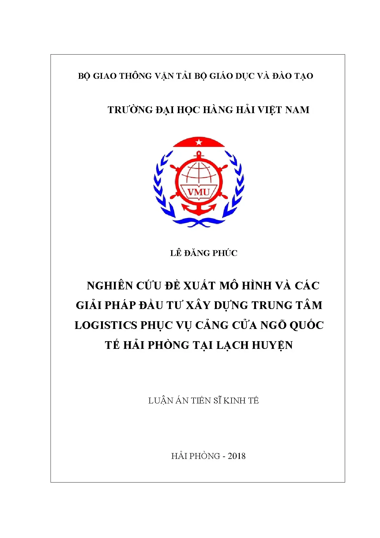 Đề xuất mô hình trung tâm logistics cảng Hải Phòng