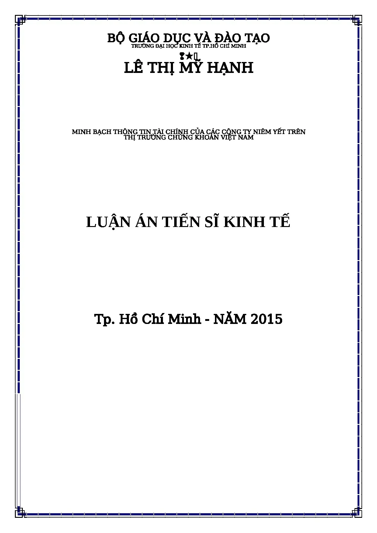 Minh bạch thông tin tài chính trên thị trường chứng khoán Việt Nam