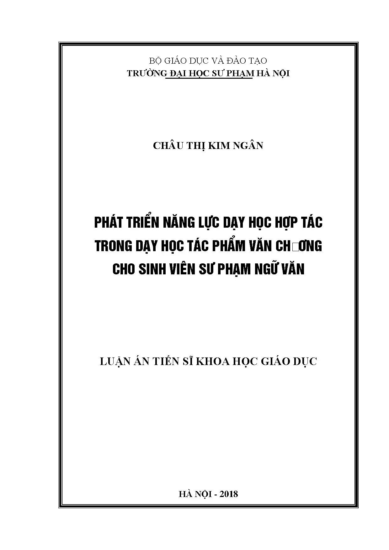 Phát triển năng lực dạy học hợp tác trong văn học