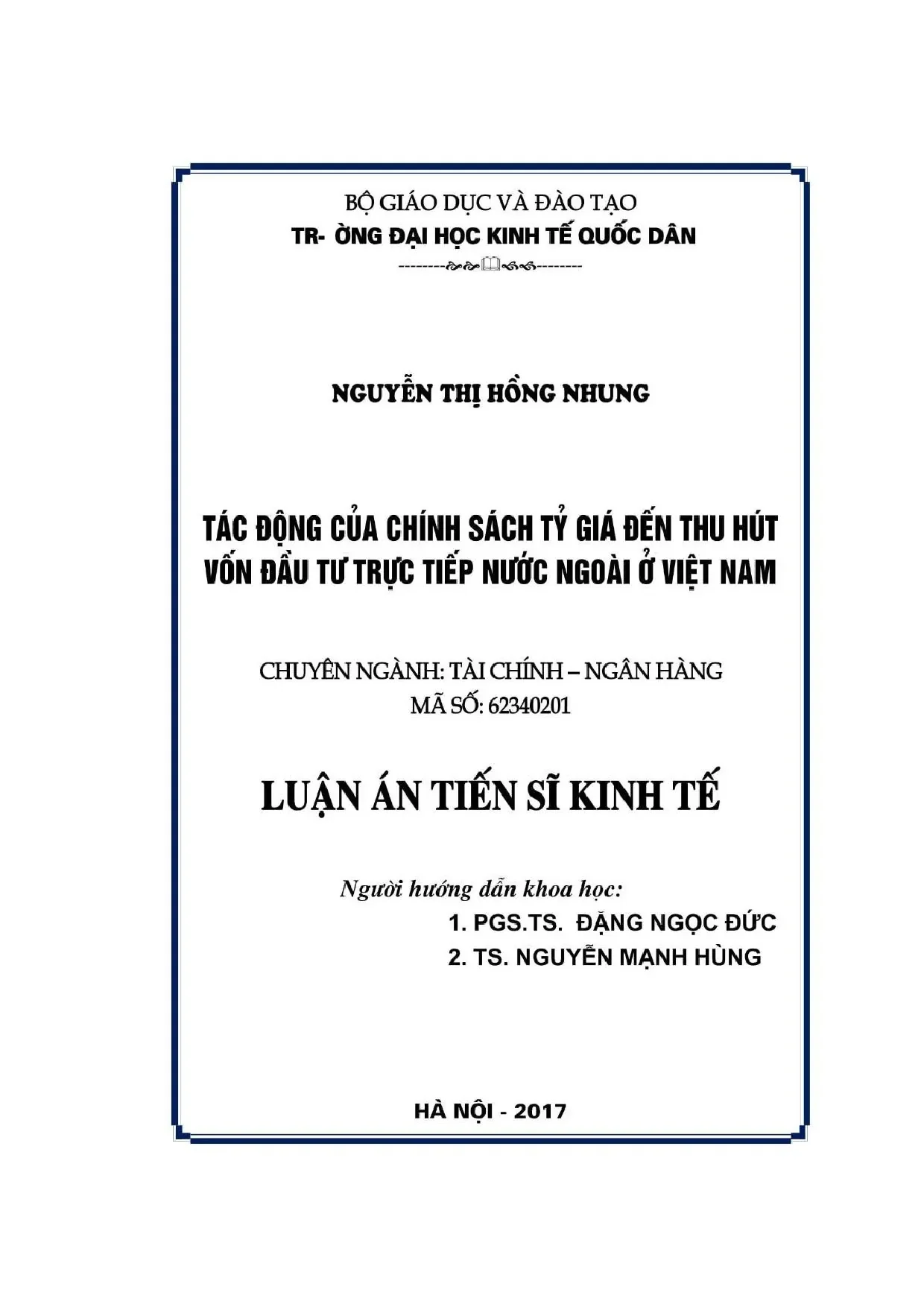 Tác động của chính sách tỷ giá đến thu hút vốn đầu tư trực t