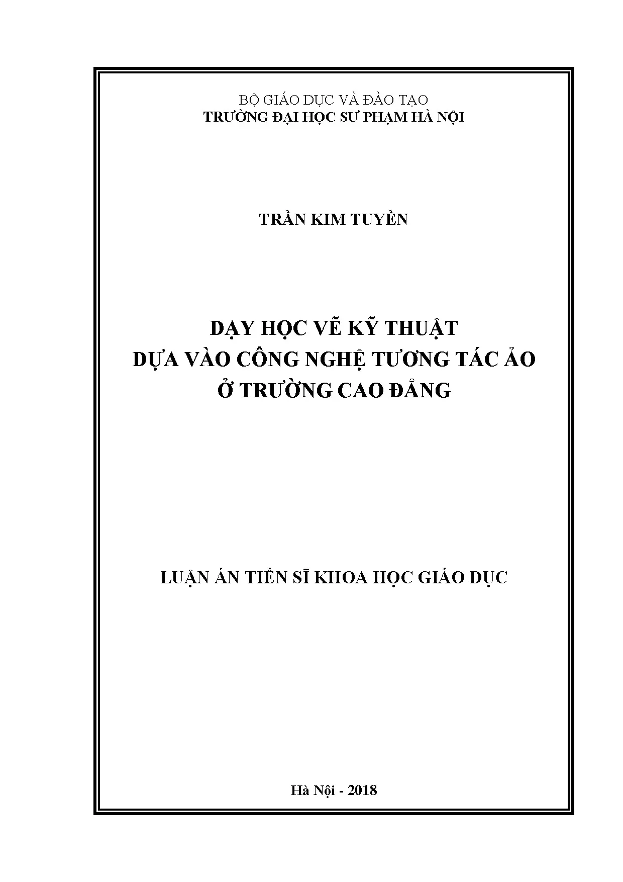 Nghiên cứu dạy học vẽ kỹ thuật dựa trên tương tác ảo