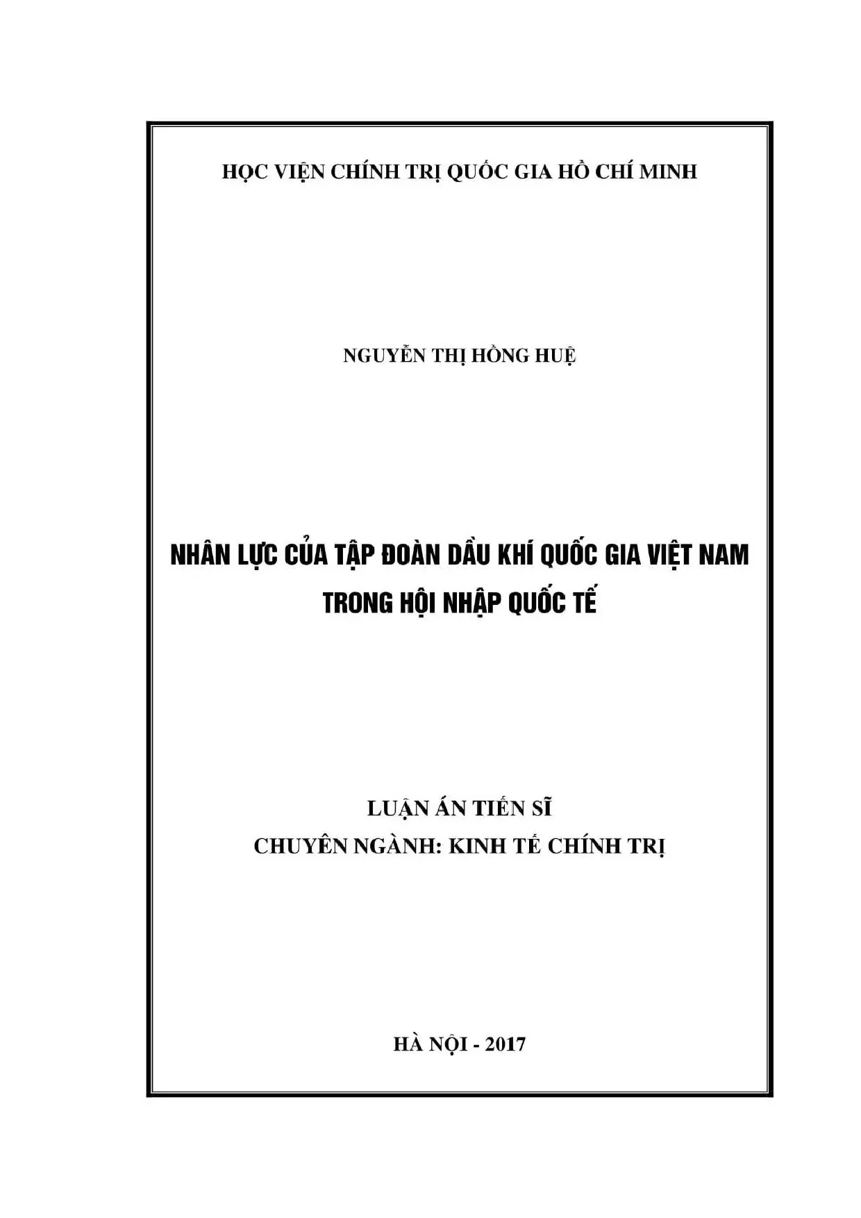 Nhân lực tập đoàn dầu khí quốc gia việt nam trong hội nhập q