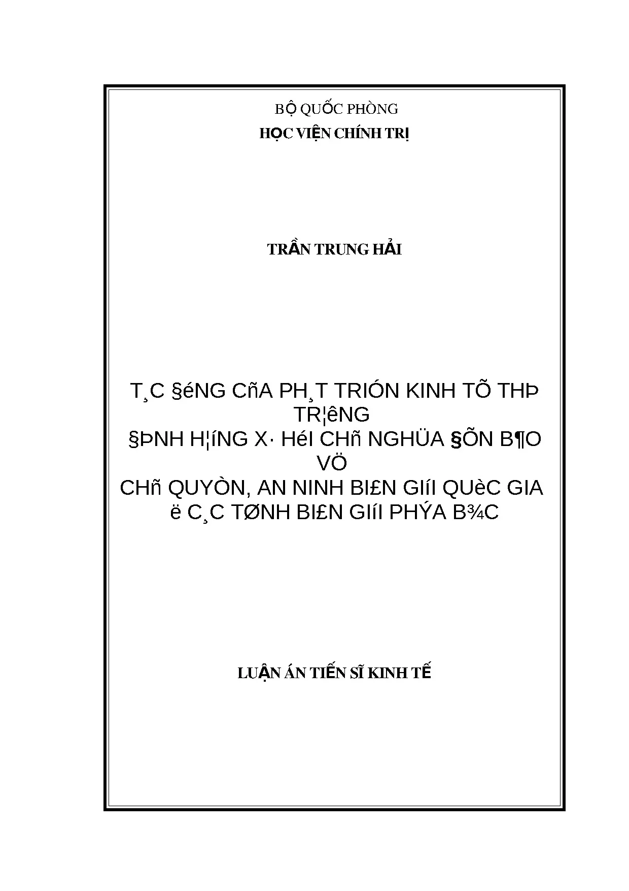 Tác động phát triển kinh tế thị trường XHCN đến biên giới phía Bắc