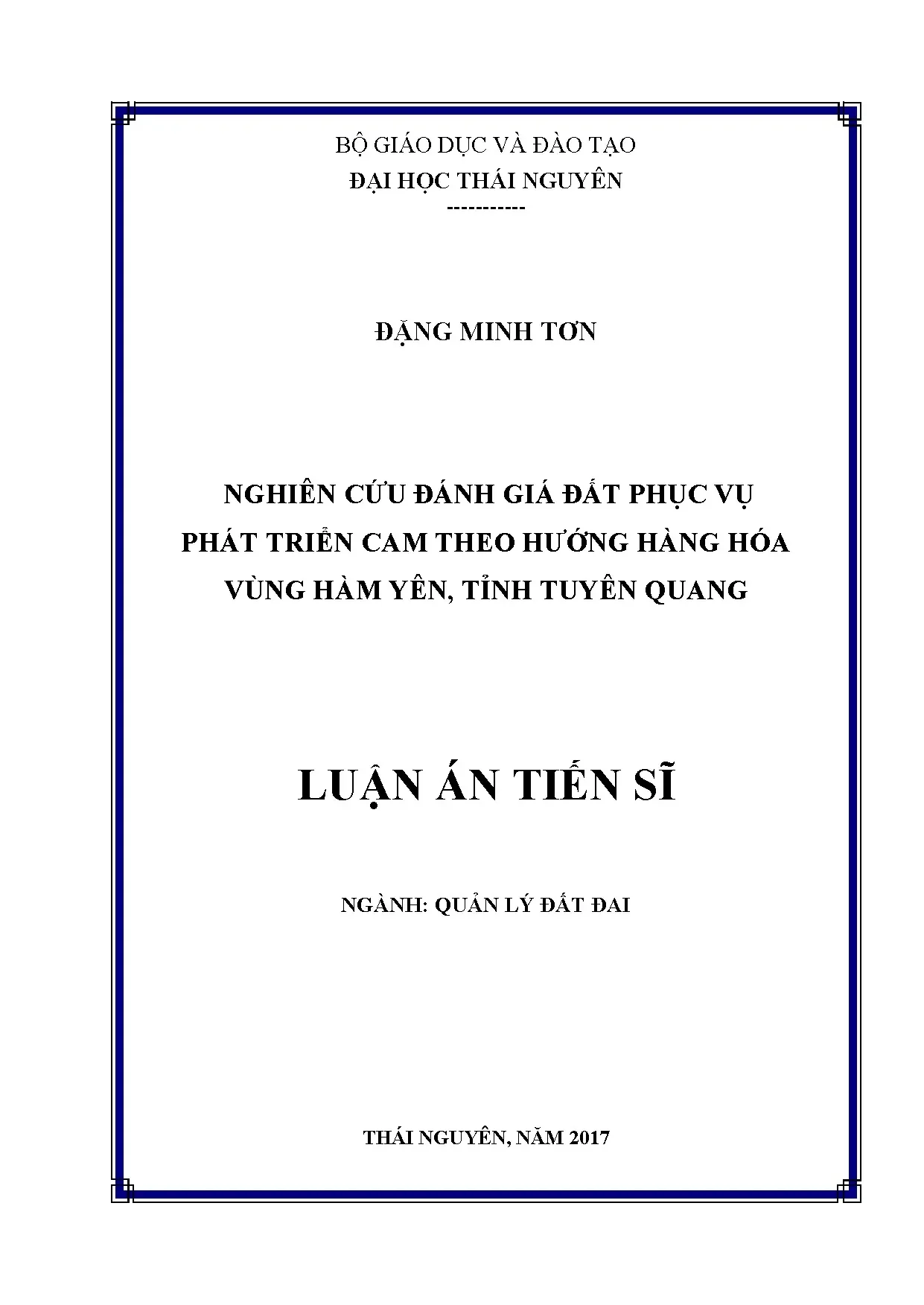 Nghiên cứu đánh giá đất phát triển cam hàng hoá Hàm Yên