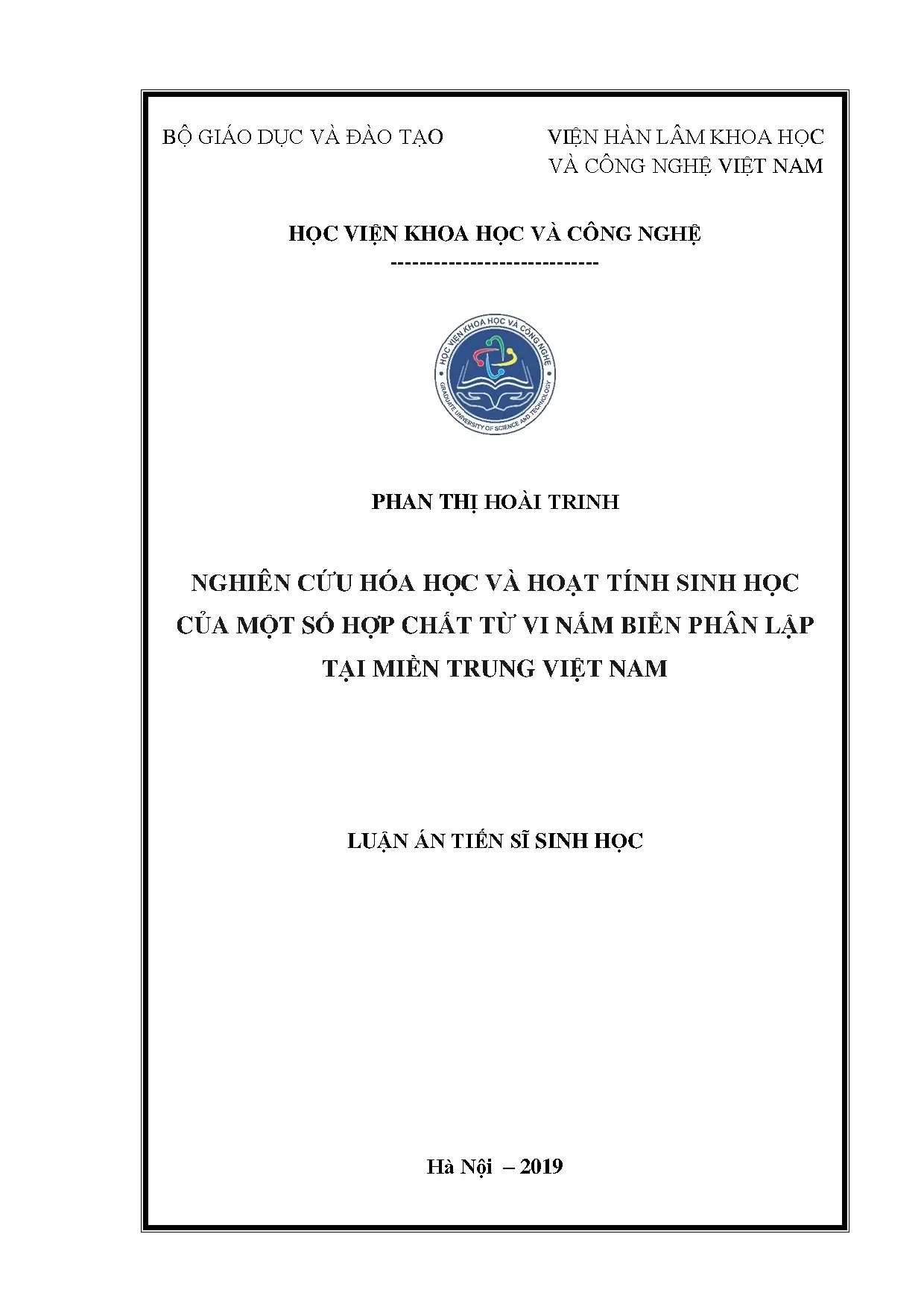 Hóa học và hoạt tính sinh học hợp chất từ nấm biển miền Trung