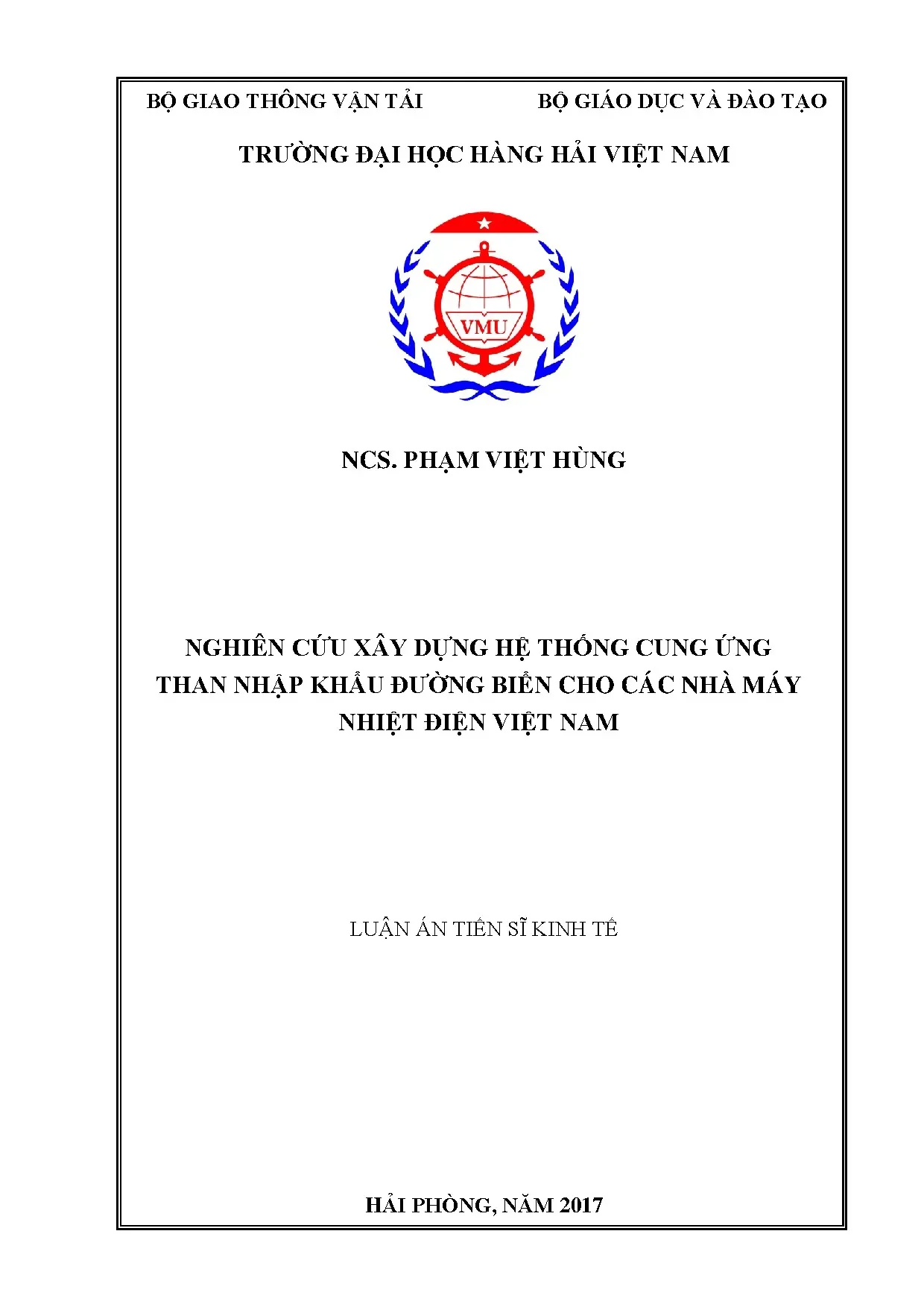 Nghiên cứu hệ thống cung ứng than nhập khẩu đường biển cho nhà máy nhiệt điện