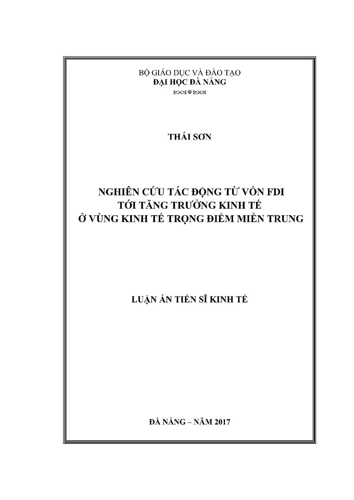 Nghiên cứu tác động từ vốn fdi tới tăng trưởng kinh tế ở vùn