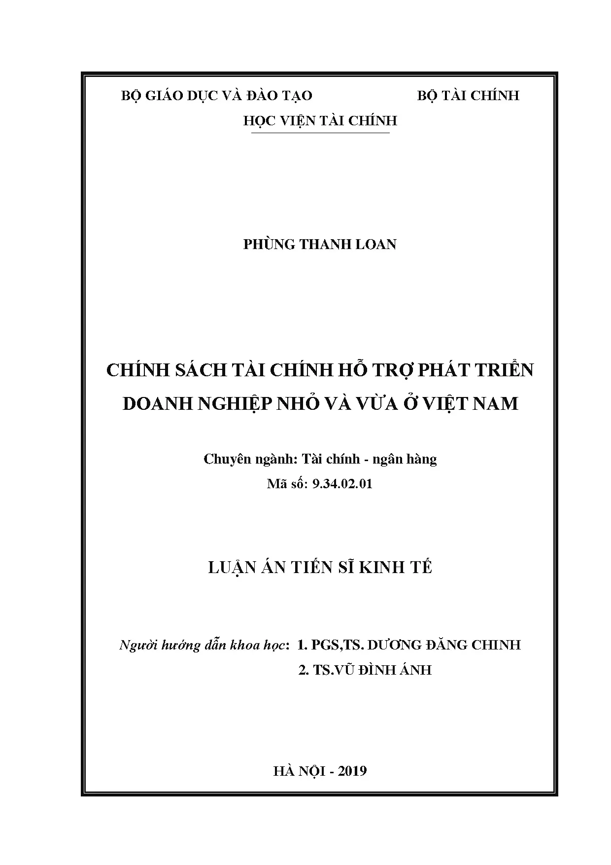 Chính sách tài chính hỗ trợ phát triển doanh nghiệp nhỏ và vừa