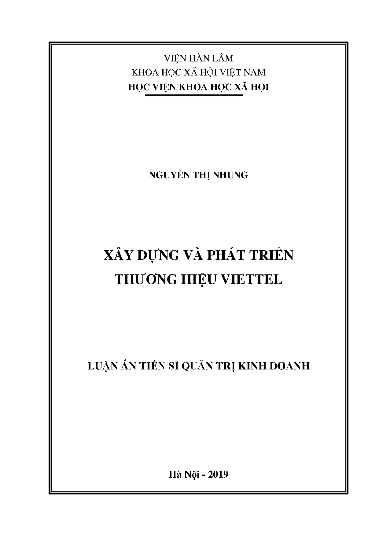 Luận án xây dựng và phát triển thương hiệu Viettel