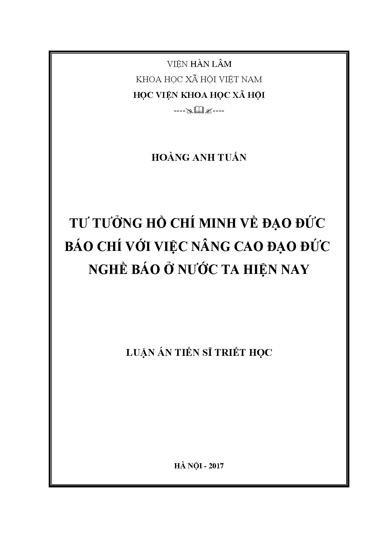 Tư tưởng Hồ Chí Minh về đạo đức báo chí hiện nay