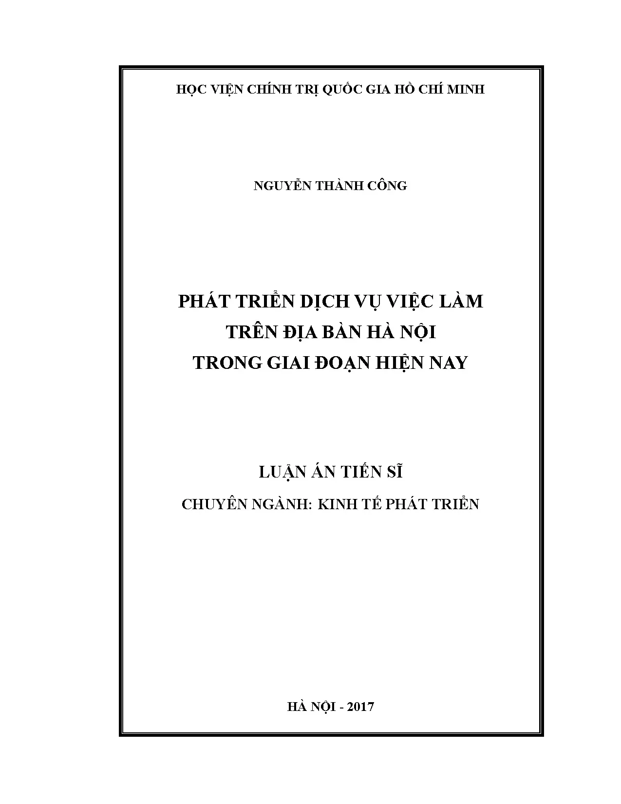 Phát triển dịch vụ việc làm Hà Nội giai đoạn hiện nay