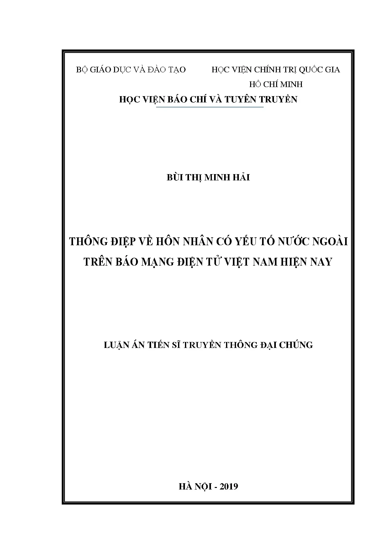 Thông điệp hôn nhân có yếu tố nước ngoài trên báo mạng điện tử Việt Nam