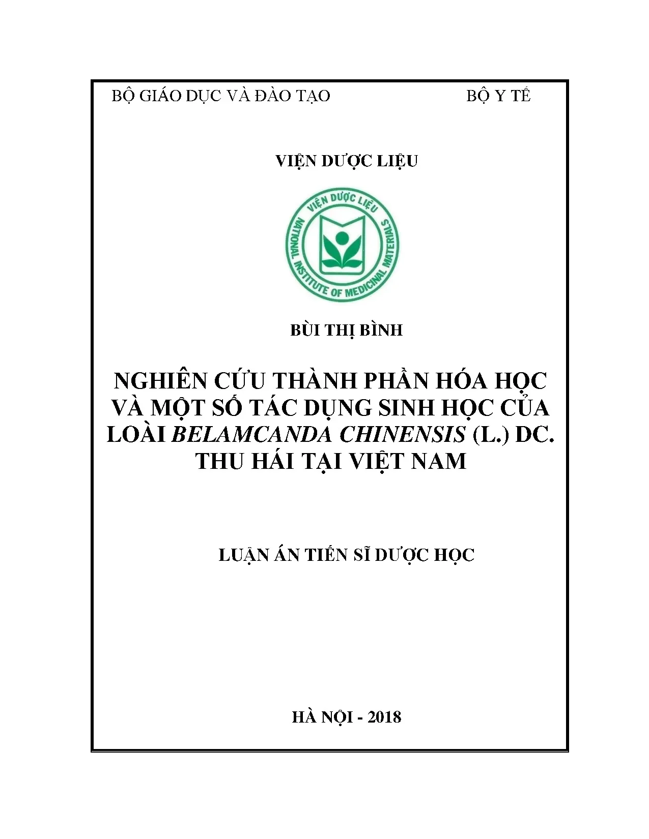 Nghiên cứu Belamcanda chinensis: Hoá học và tác dụng sinh học