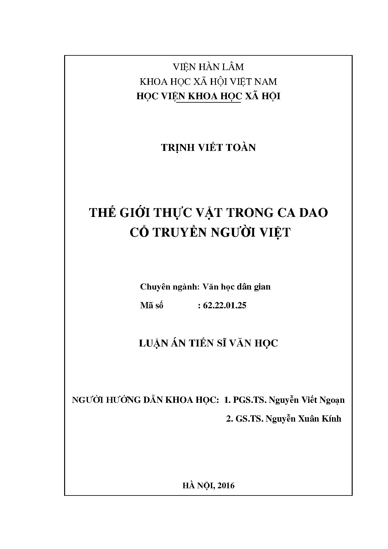 Thế giới thực vật trong ca dao cổ truyền người Việt
