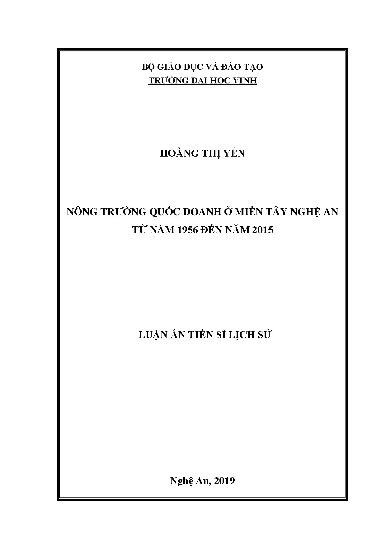 Nông trường quốc doanh miền Tây Nghệ An giai đoạn 1956-2015
