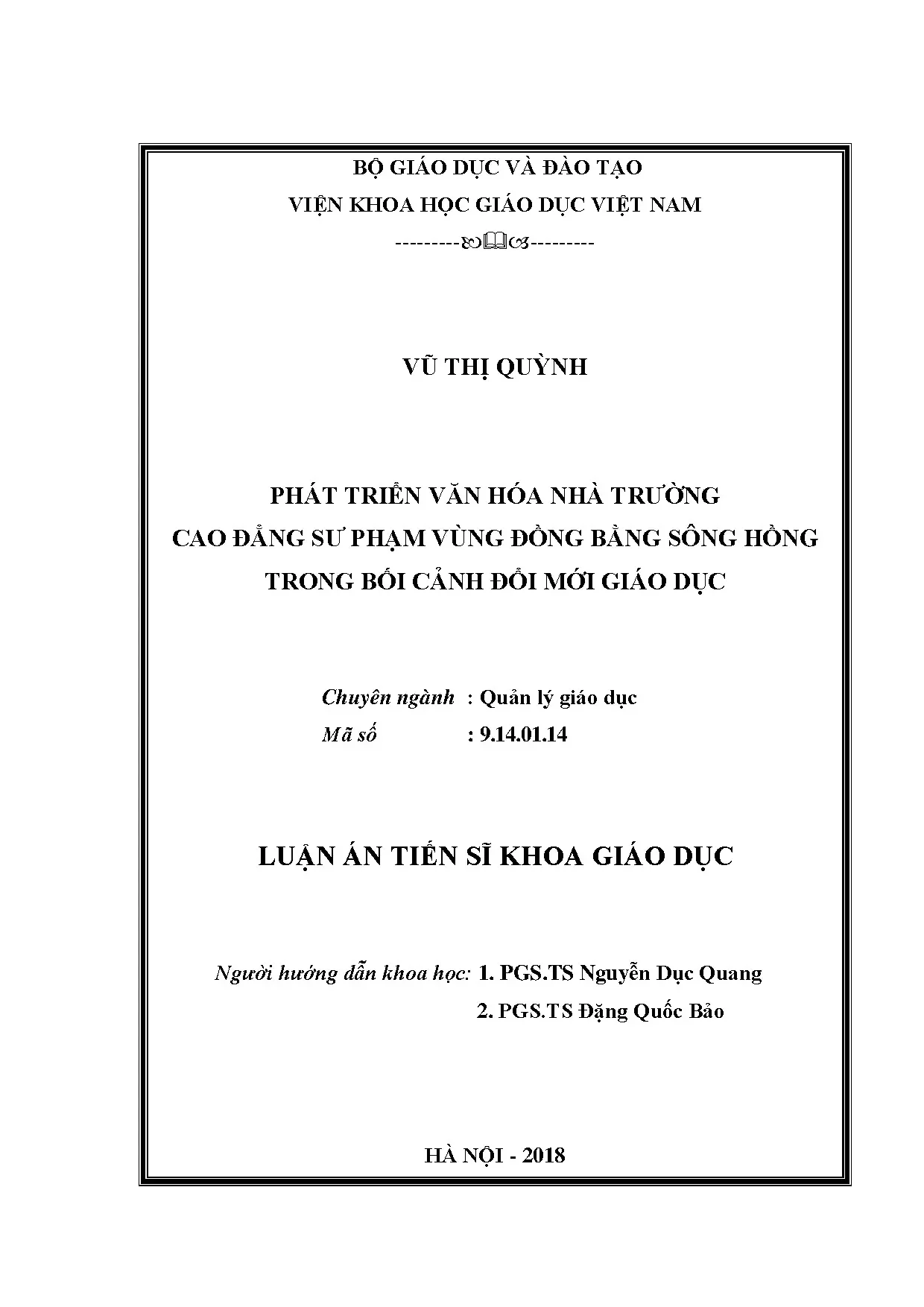 Văn hóa nhà trường Cao đẳng Sư phạm vùng ĐBSH