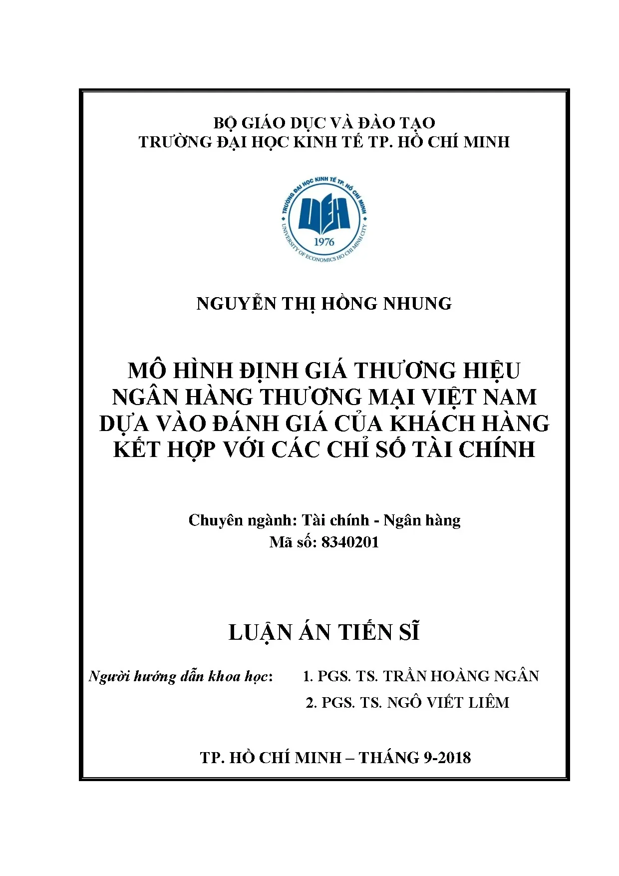 Định giá thương hiệu ngân hàng Việt Nam dựa trên khách hàng và tài chính