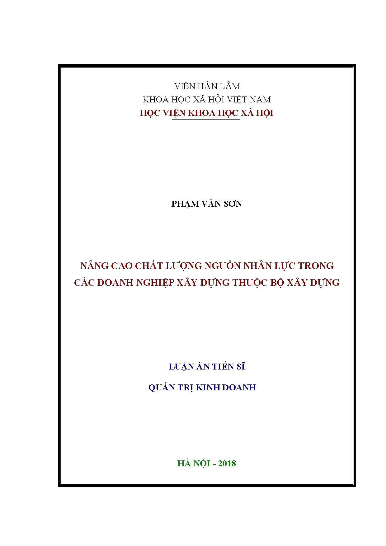 Nâng cao chất lượng nguồn nhân lực trong DN xây dựng