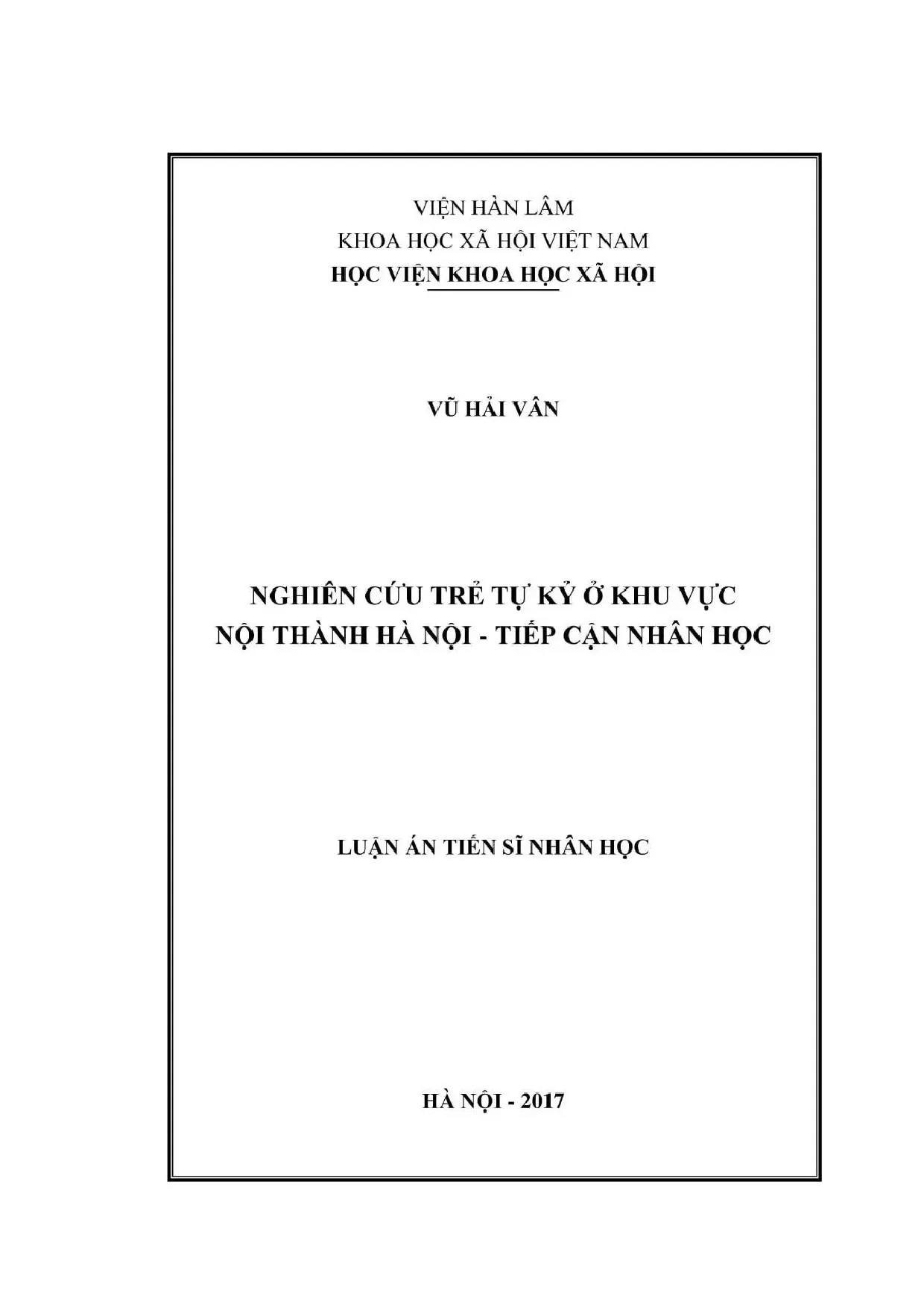 Nghiên cứu trẻ tự kỷ ở khu vực nội thành hà nội tiếp cận nhâ